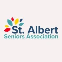 Logo of St. Albert Seniors Association featuring colorful abstract shapes and text