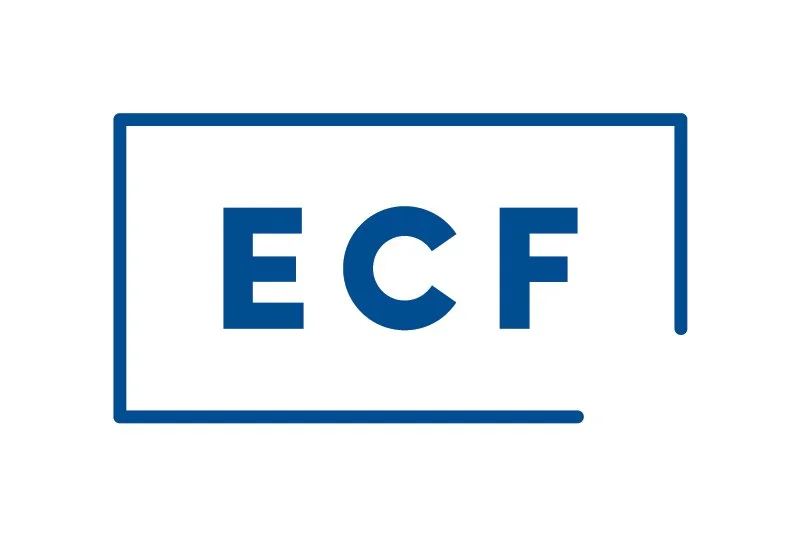 Standard international civil aviation aircraft registration mark 'ECF' in blue text inside a rectangular outline on a white background.