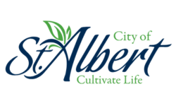 City of St. Albert logo with a leaf and the slogan 'Celebrate Life'