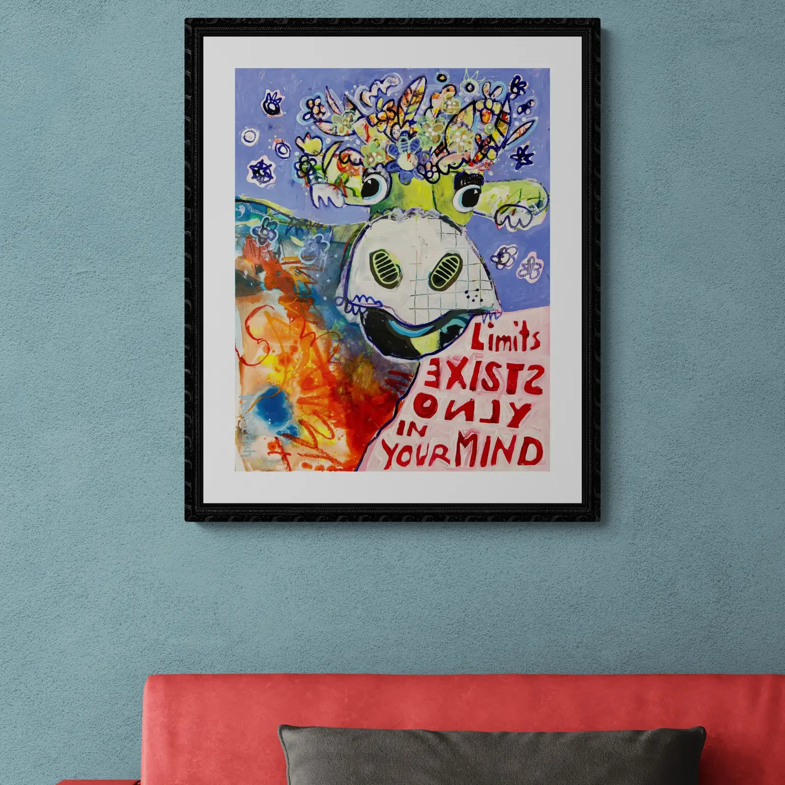 VogelLisi – No Limits, Pop Art Acrylgemälde von Fredi Gertsch, Wandbild im Esszimmer, Schweizer Kunst, 2026