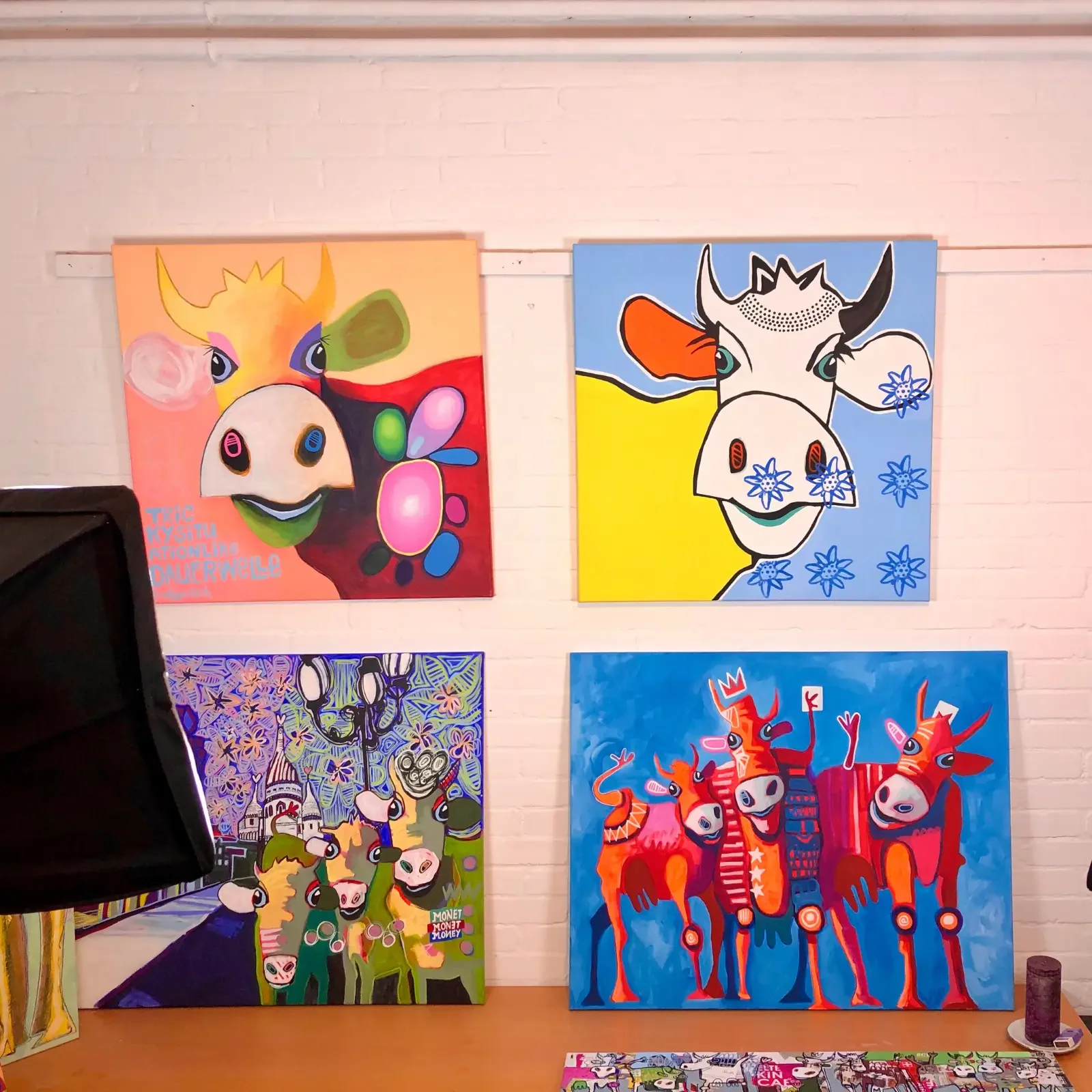 VogelLisi – Edelweiss von Fredi Gertsch, Pop Art Bild als Teil einer Bilderwand, 2019