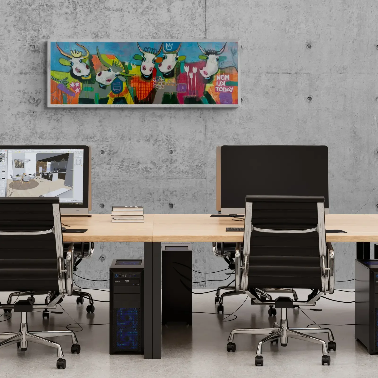 Alpaufzug – Crown Parade, Pop Art Acrylgemälde von Fredi Gertsch, Wandbild im modernen Büro, Schweizer Kunst, 2023