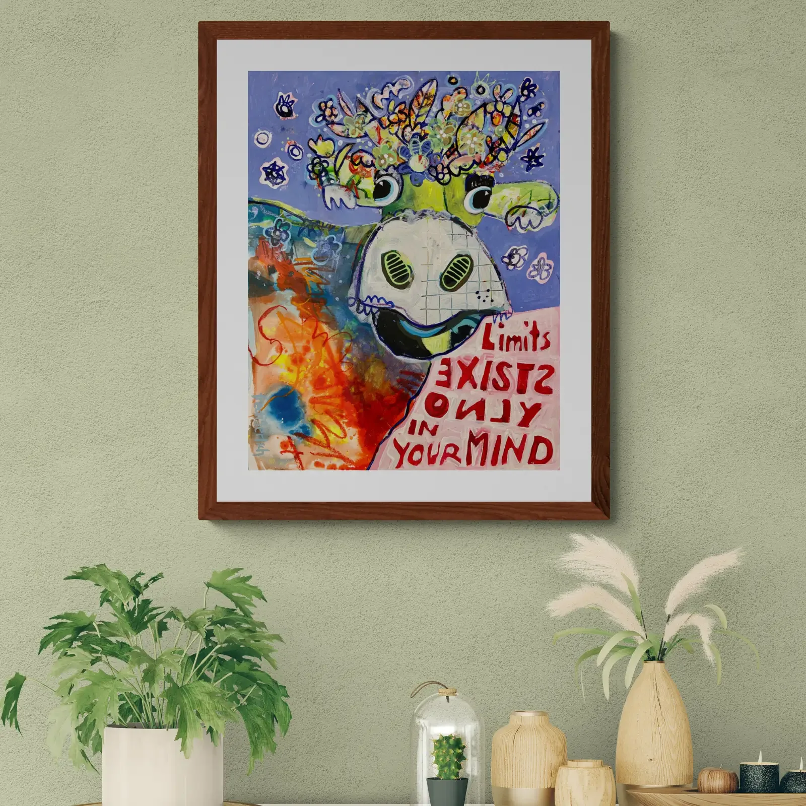 VogelLisi – No Limits von Fredi Gertsch, Pop Art Acrylgemälde als Wandbild im Wohnzimmer, 2026