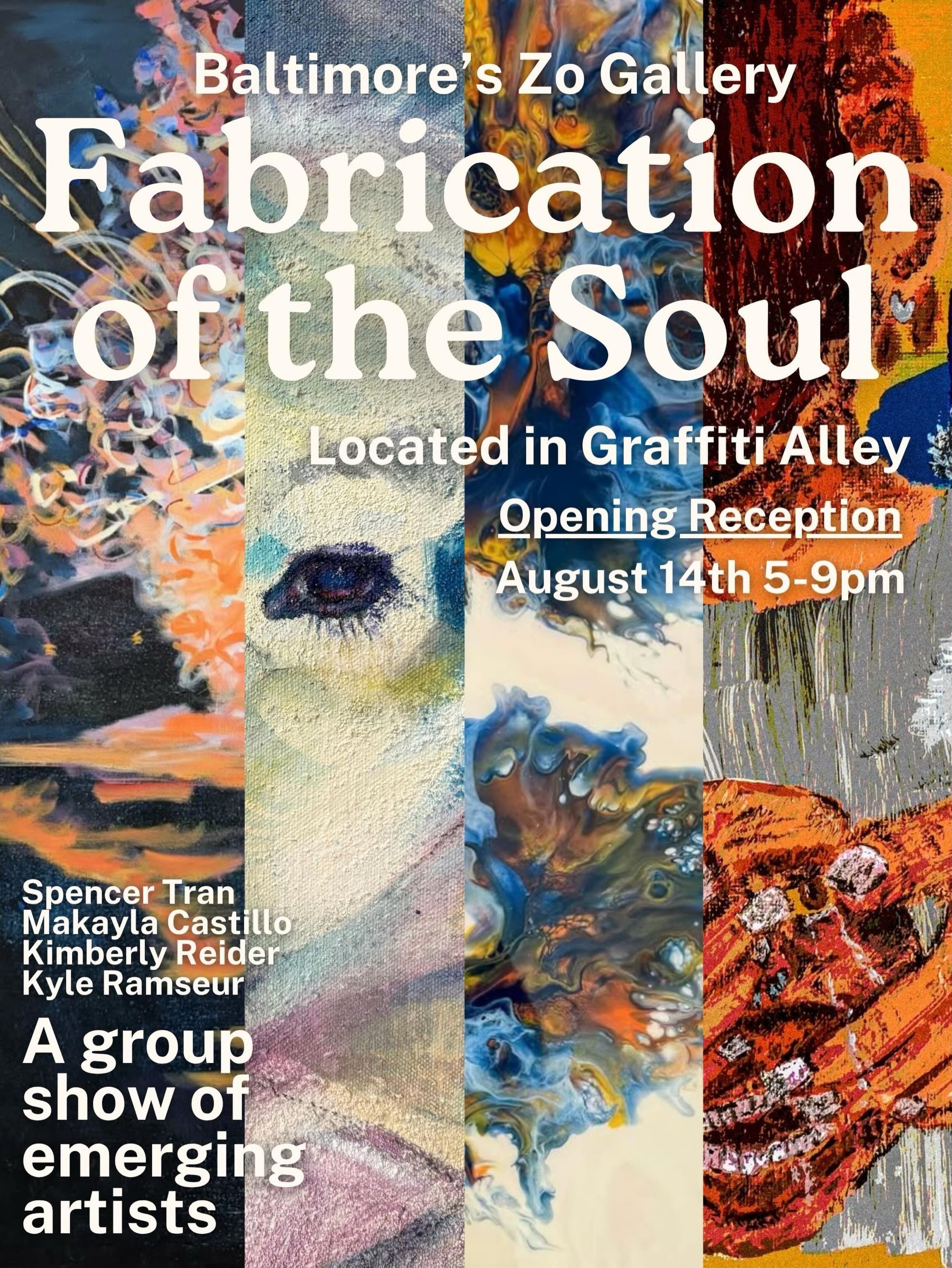Come view Zo Galleries second show at their new location located in the heart of Baltimore&rsquo;s Graffiti Alley on North Ave! The opening will be August 14th from 5-9! Follow Zo Gallery and the artists to stay up to date on the details. We&rsquo;d 