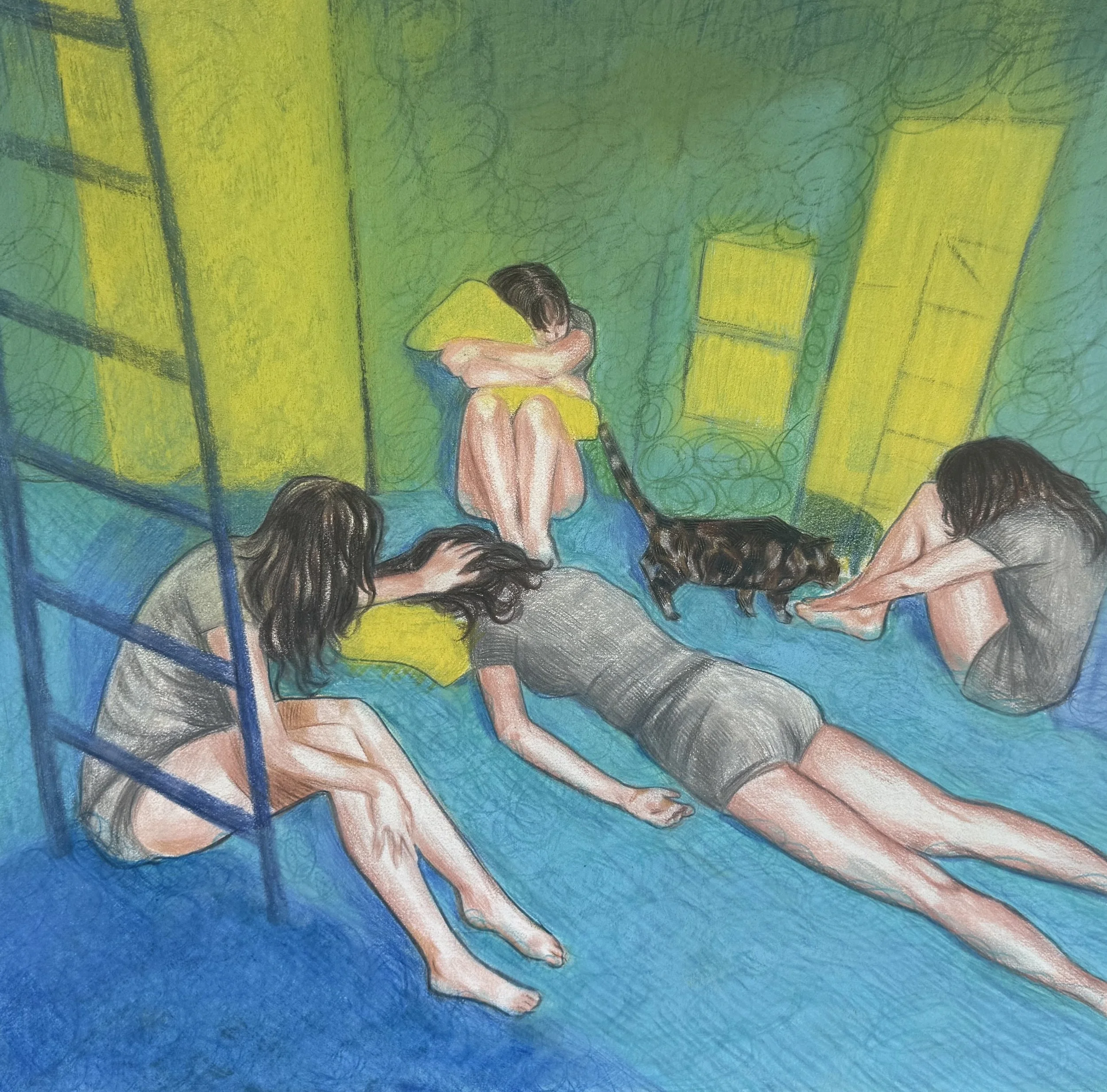 Alone, Colored Pencil/Chalk Pastel, 12 x 12 in