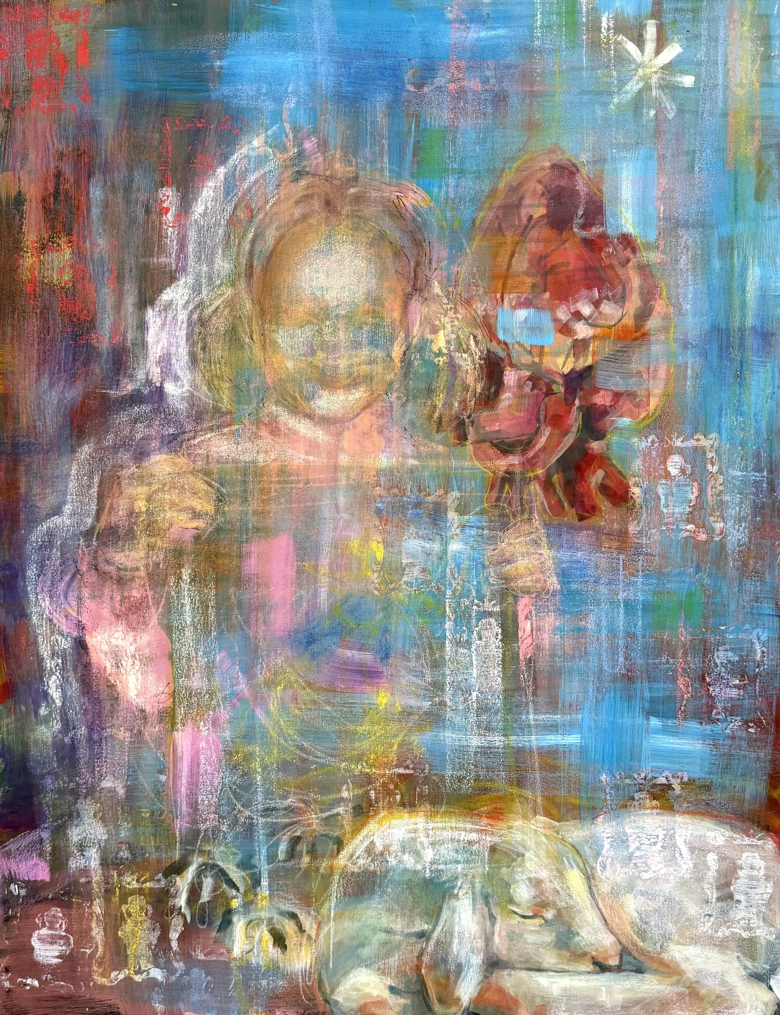 You deserve the world, Acrylic/Chalk Pastel, 36 x 28 in