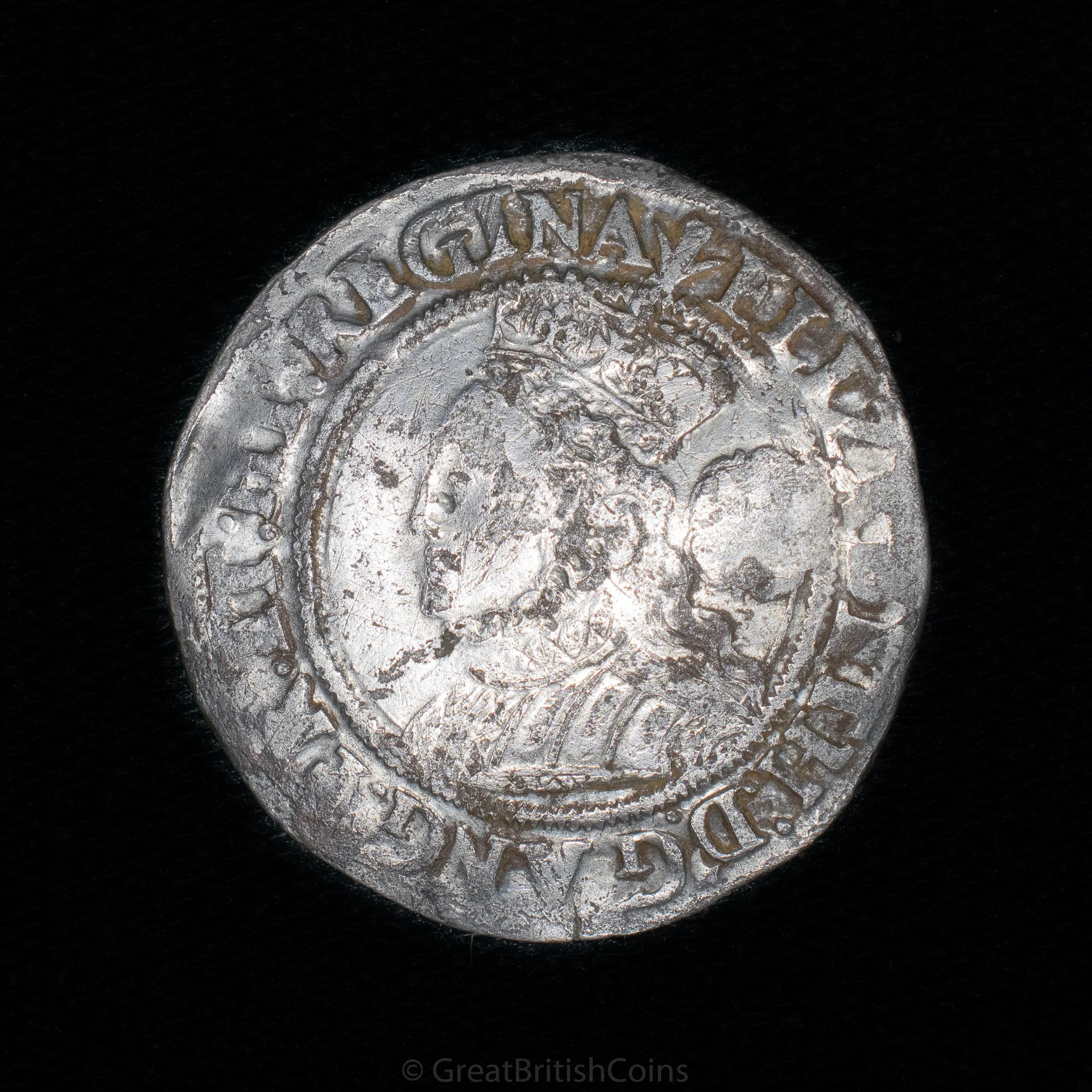 Elizabeth I 1564 Silver Sixpence (V. Large Bust)