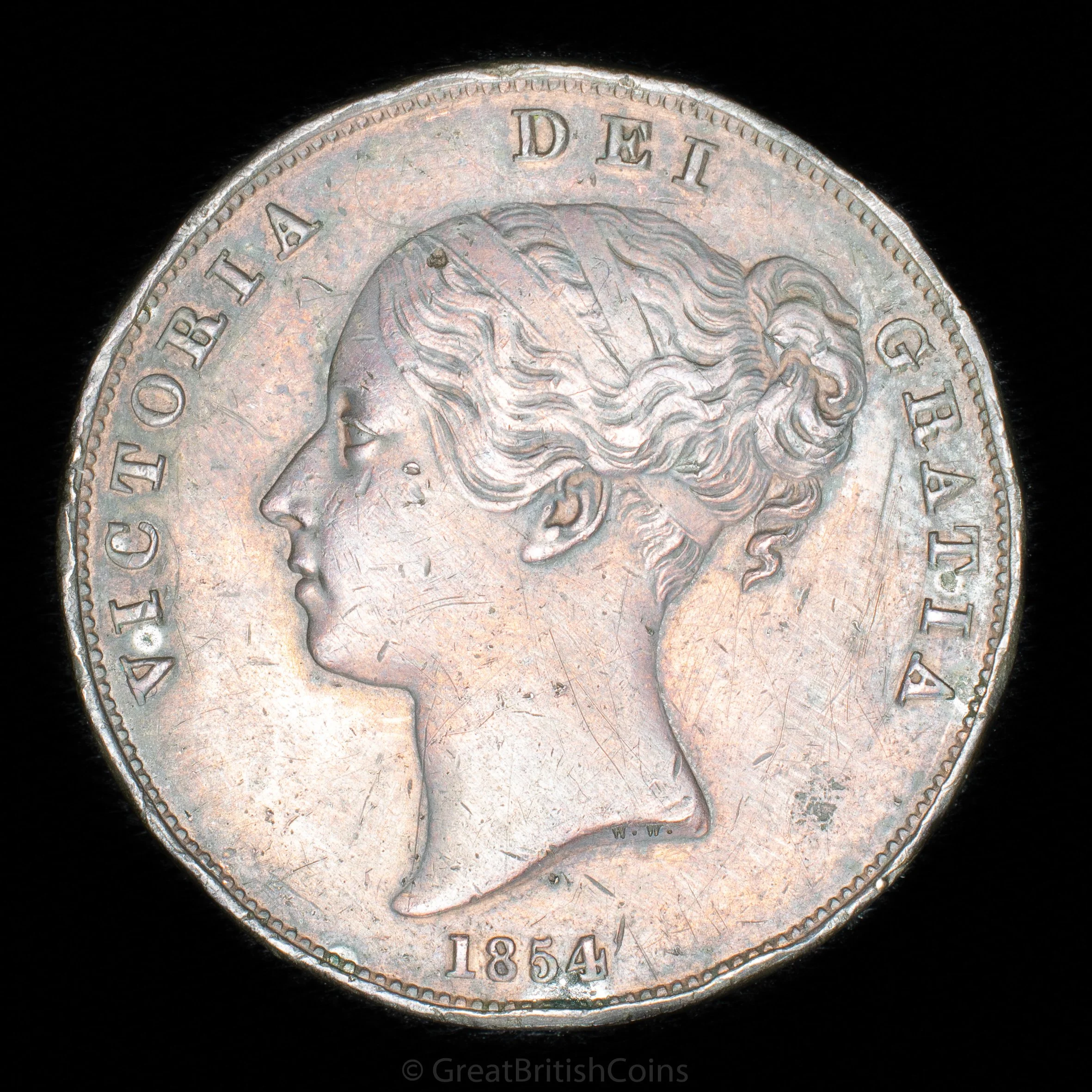 Victoria 1854 Copper Penny