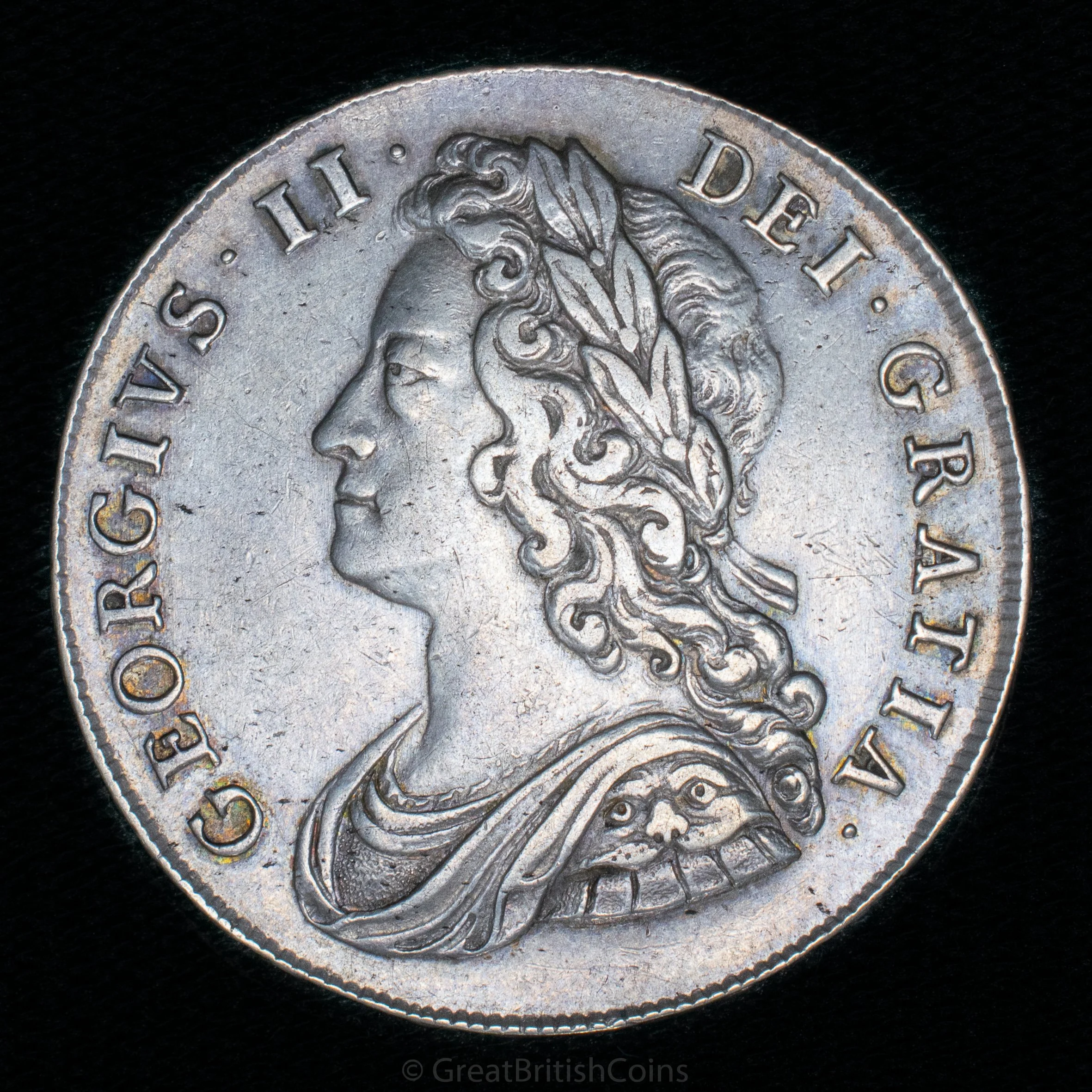 George II 1741/39 Silver Halfcrown 'Roses, 'D. QVARTO'