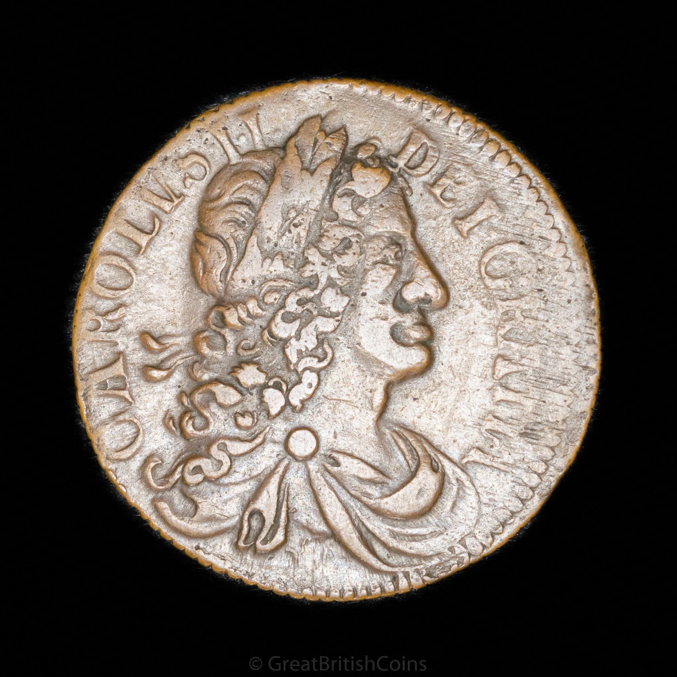 Charles II Ireland 1680 Copper Halfpenny