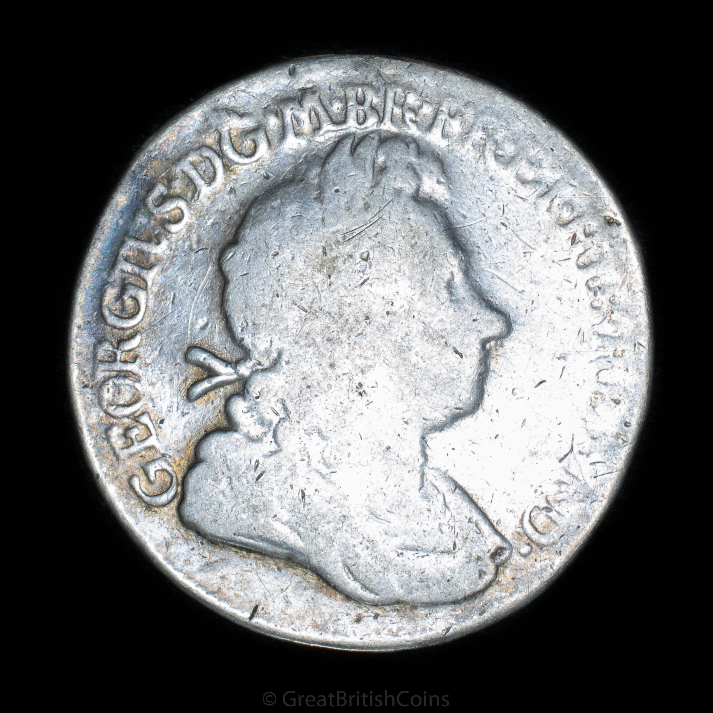 George I 1720 Silver Shilling 'Large '0' & Legend Errors'.