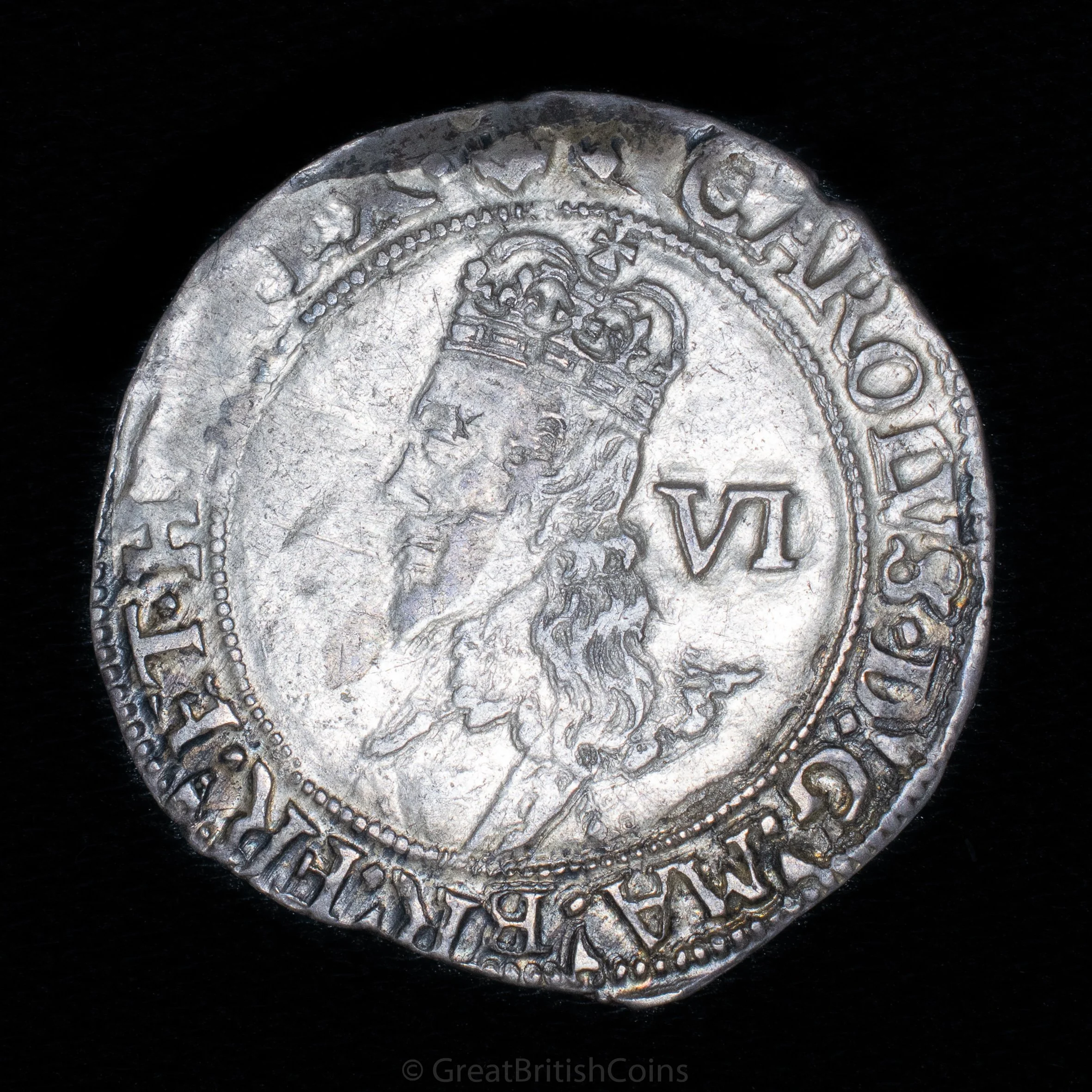 Charles I Silver Sixpence