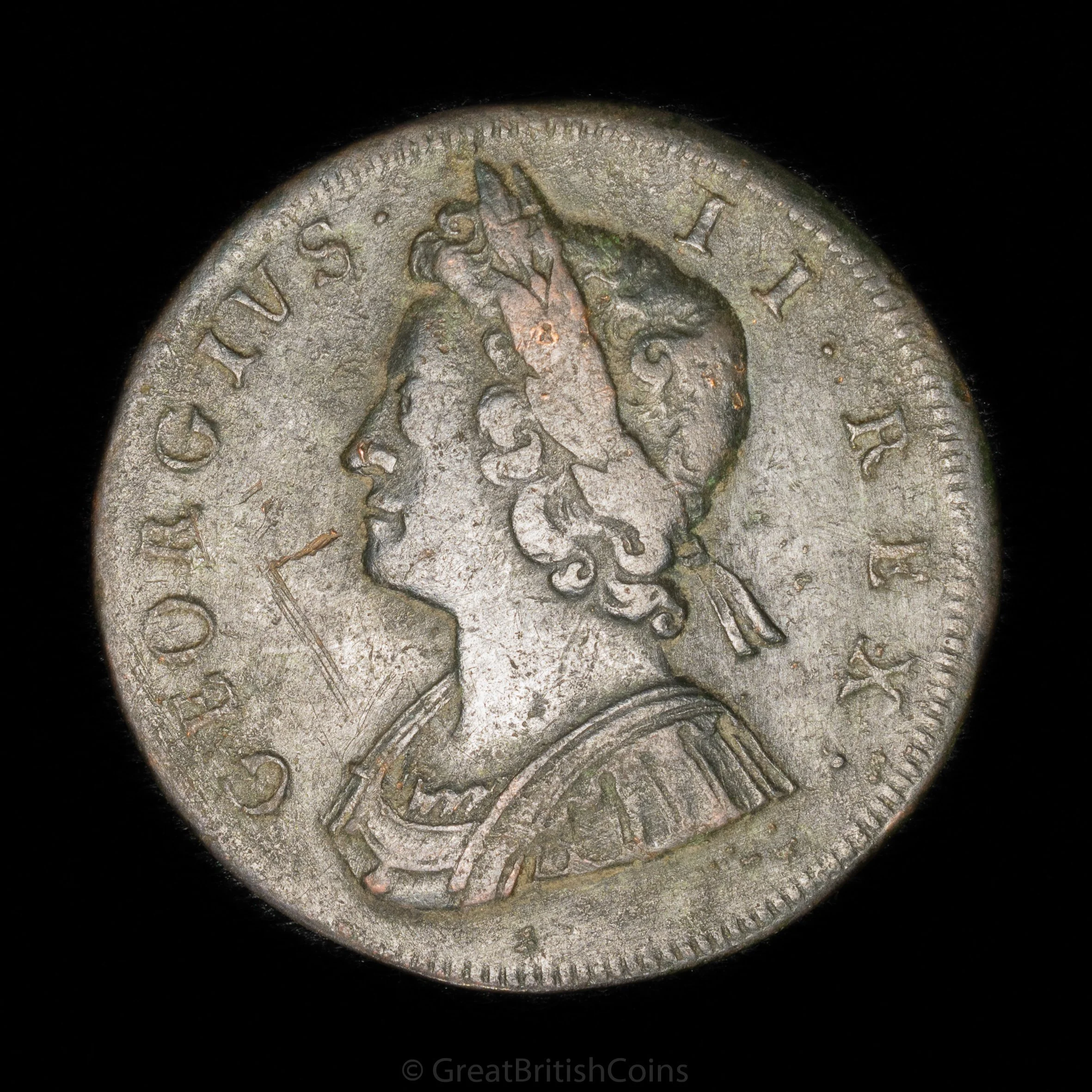 George II 1730 Copper Halfpenny