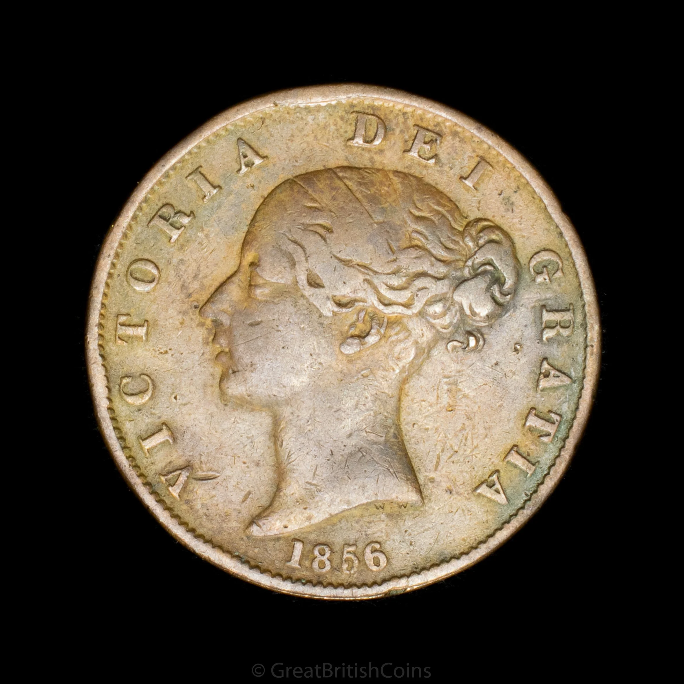Victoria 1856 Copper Halfpenny