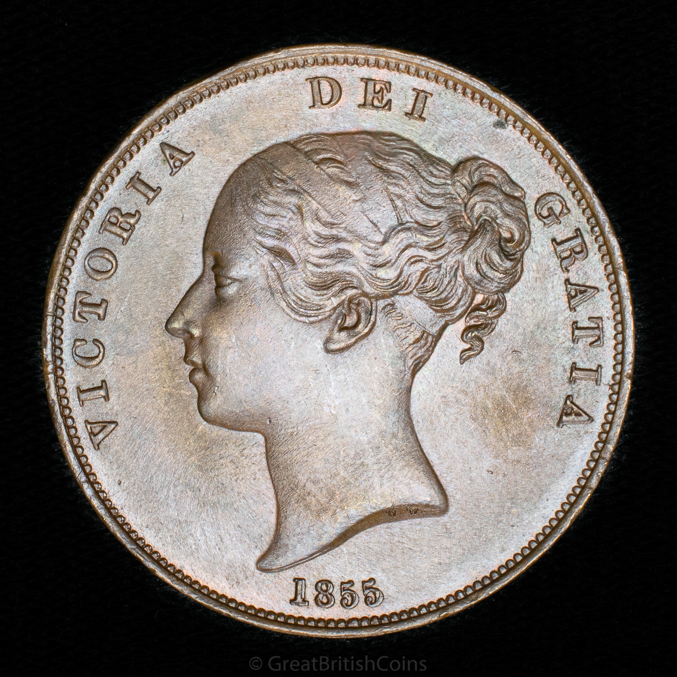Victoria 1855 Copper Penny