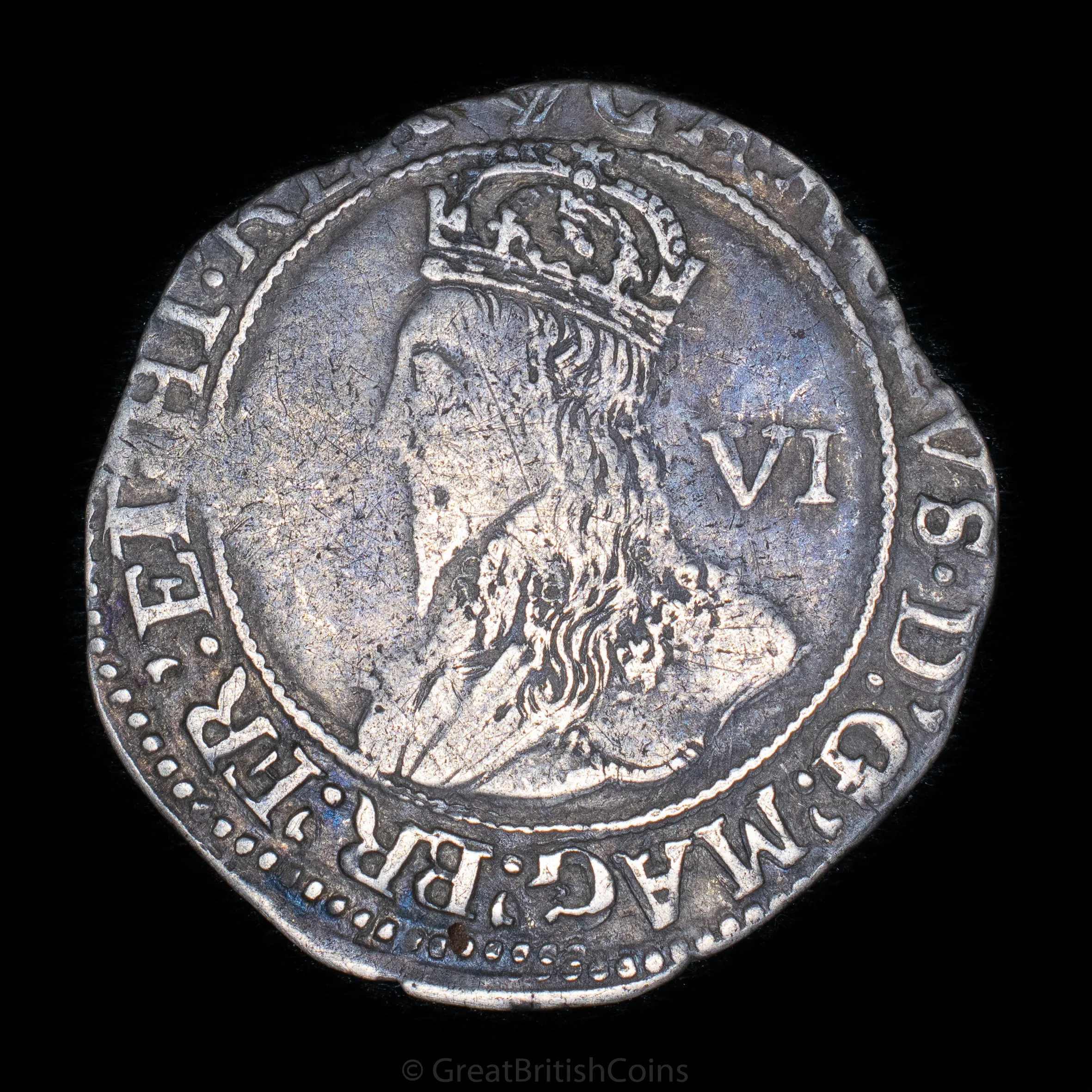 Charles I Silver Sixpence