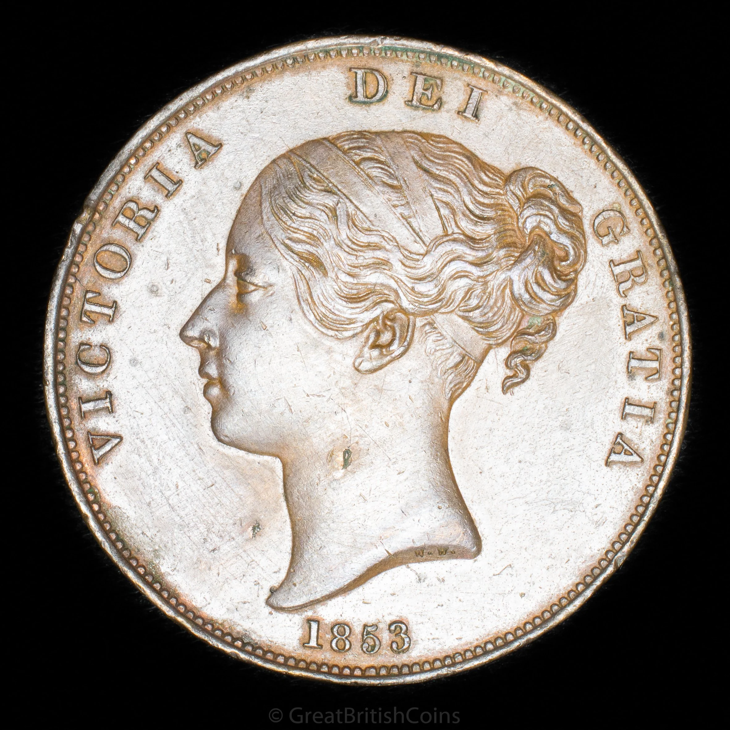 Victoria 1853 Copper Penny