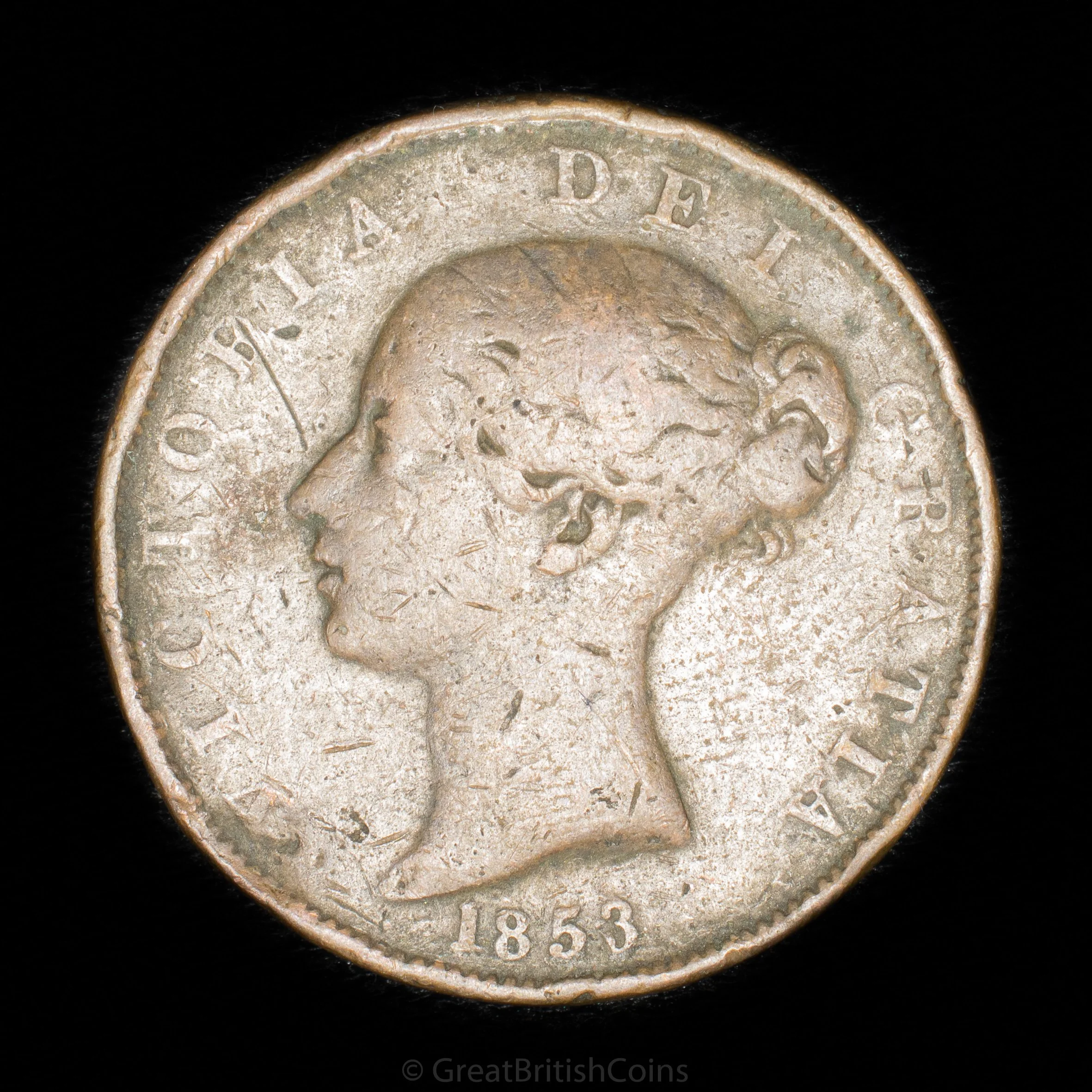Victoria 1853 Copper Halfpenny