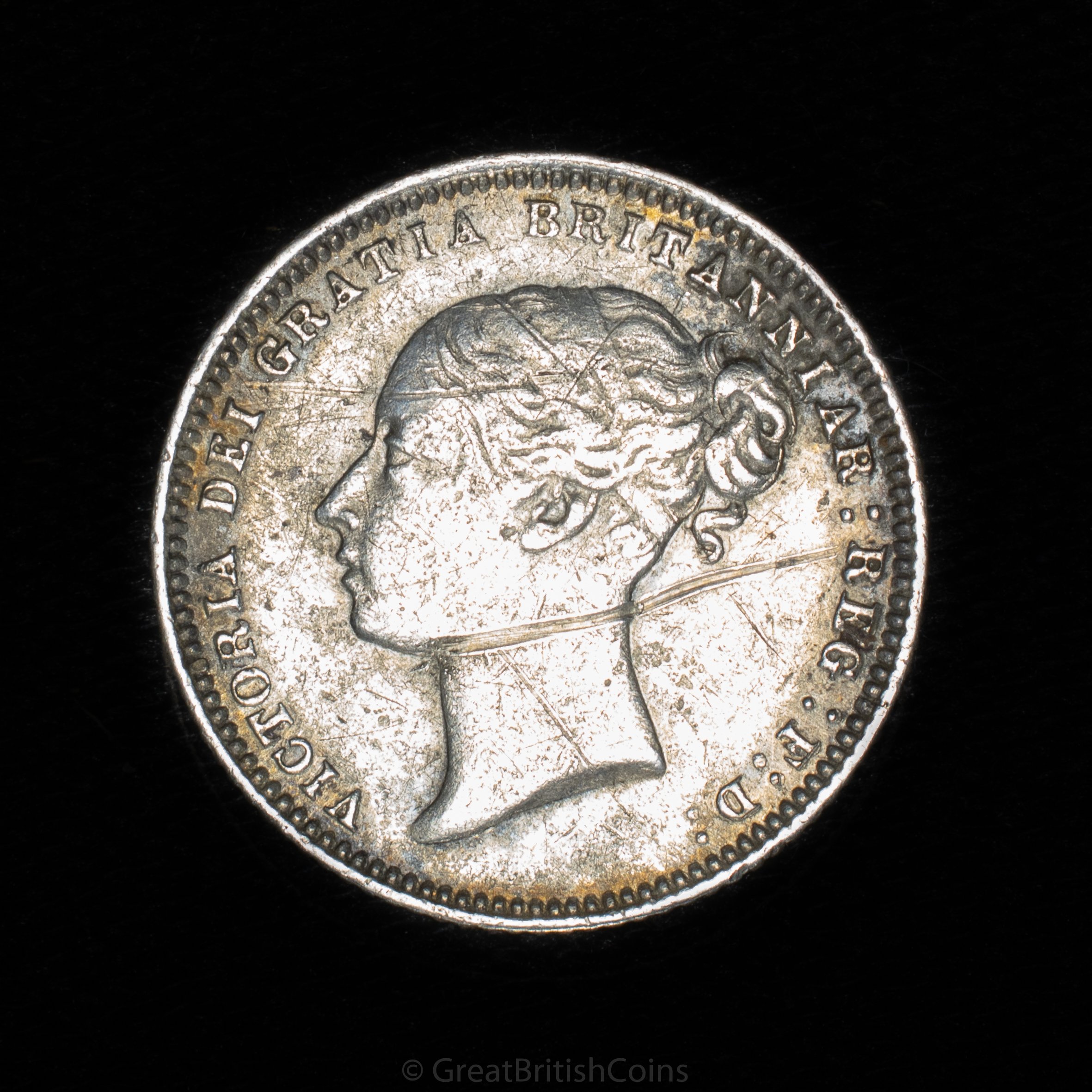 Victoria 1872 Silver Sixpence 'Die No. 16'