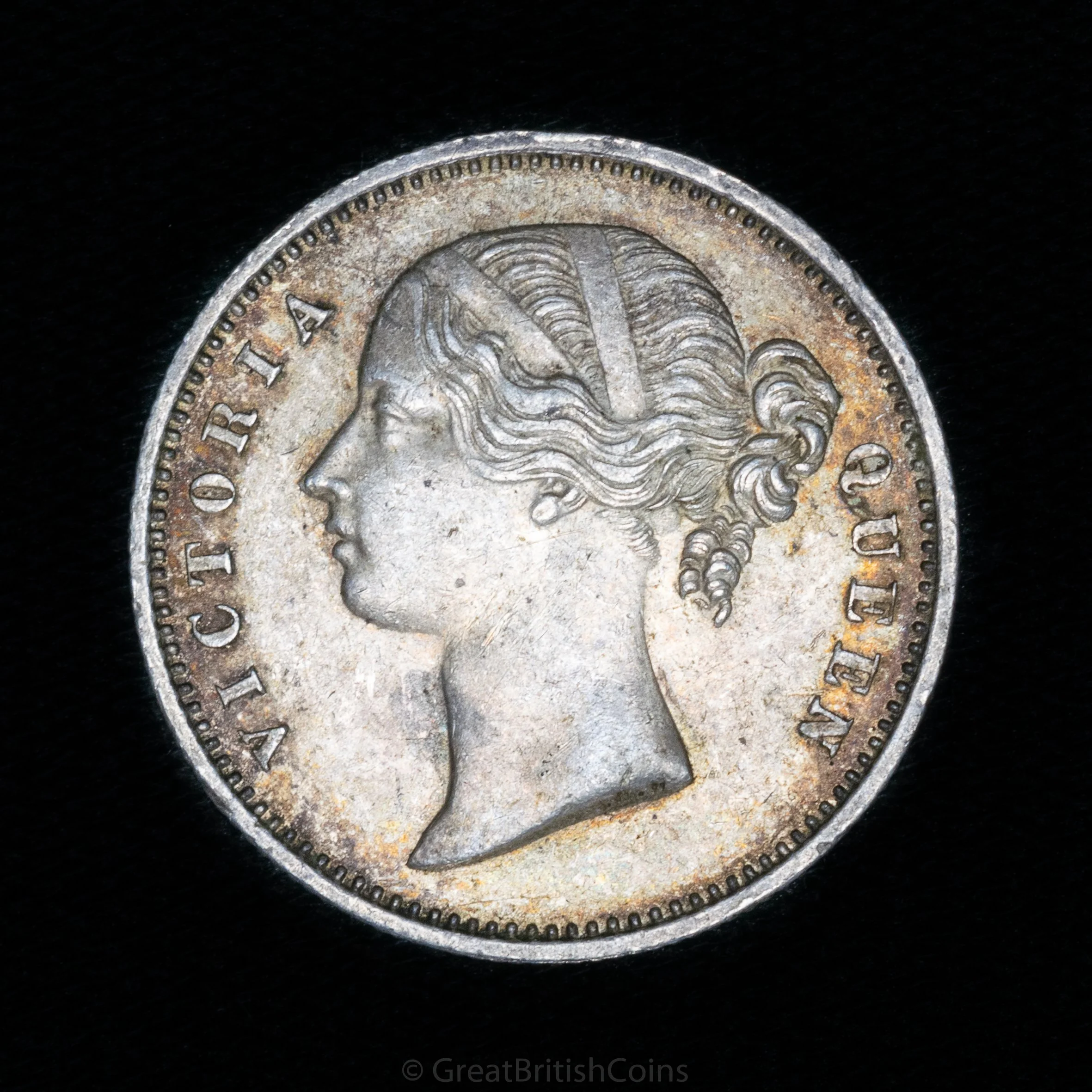Victoria India 1840 Silver Half Rupee