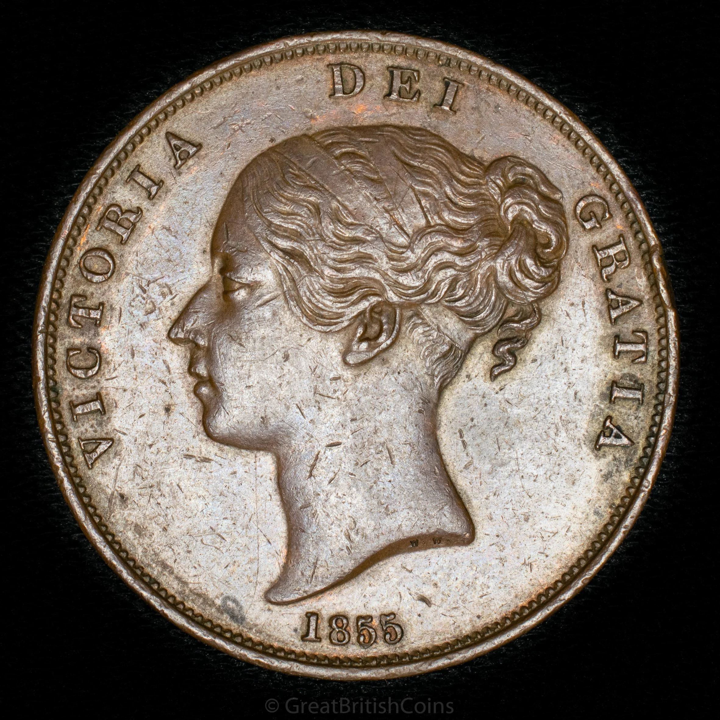 Victoria 1855 Copper Penny