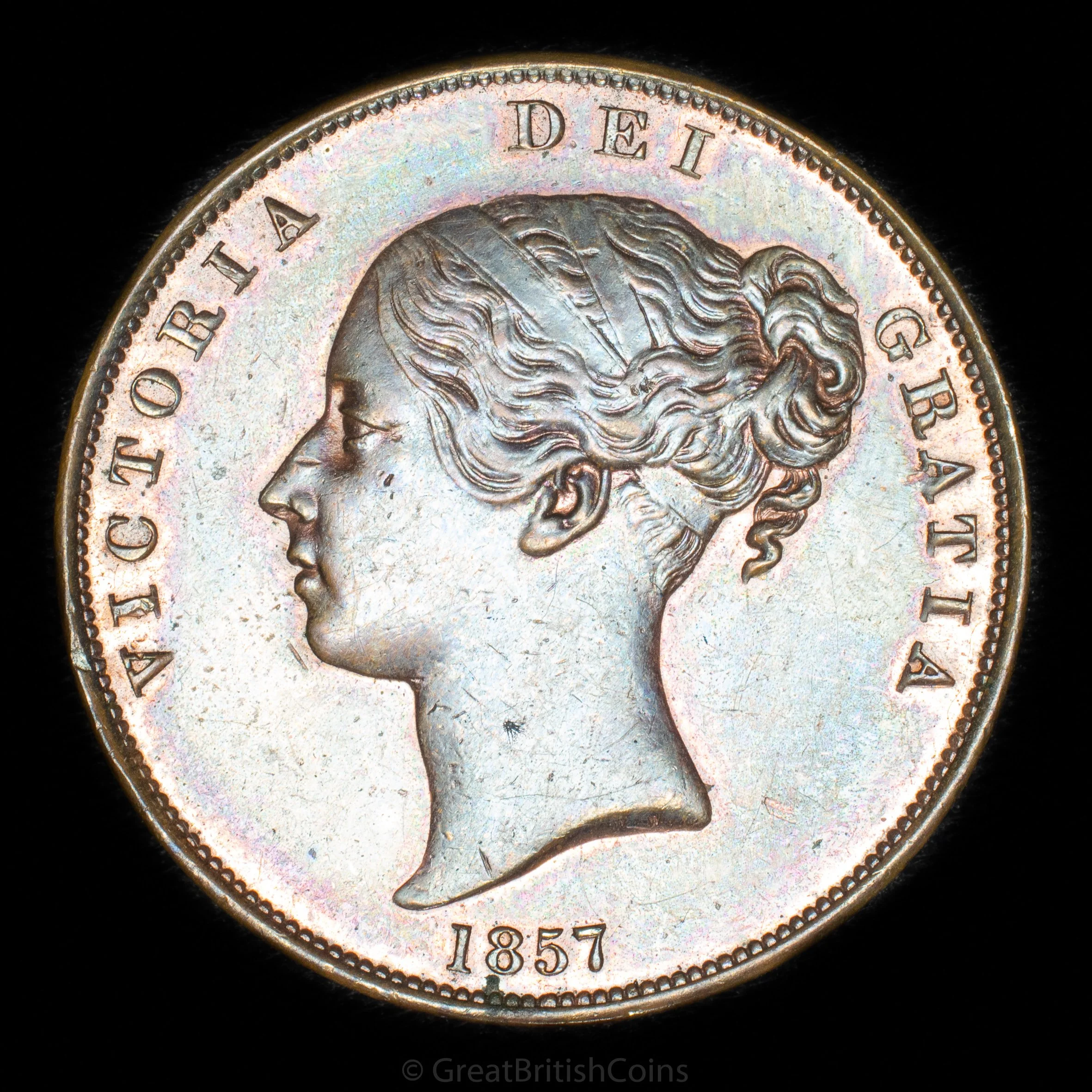 Victoria 1857 Copper Penny