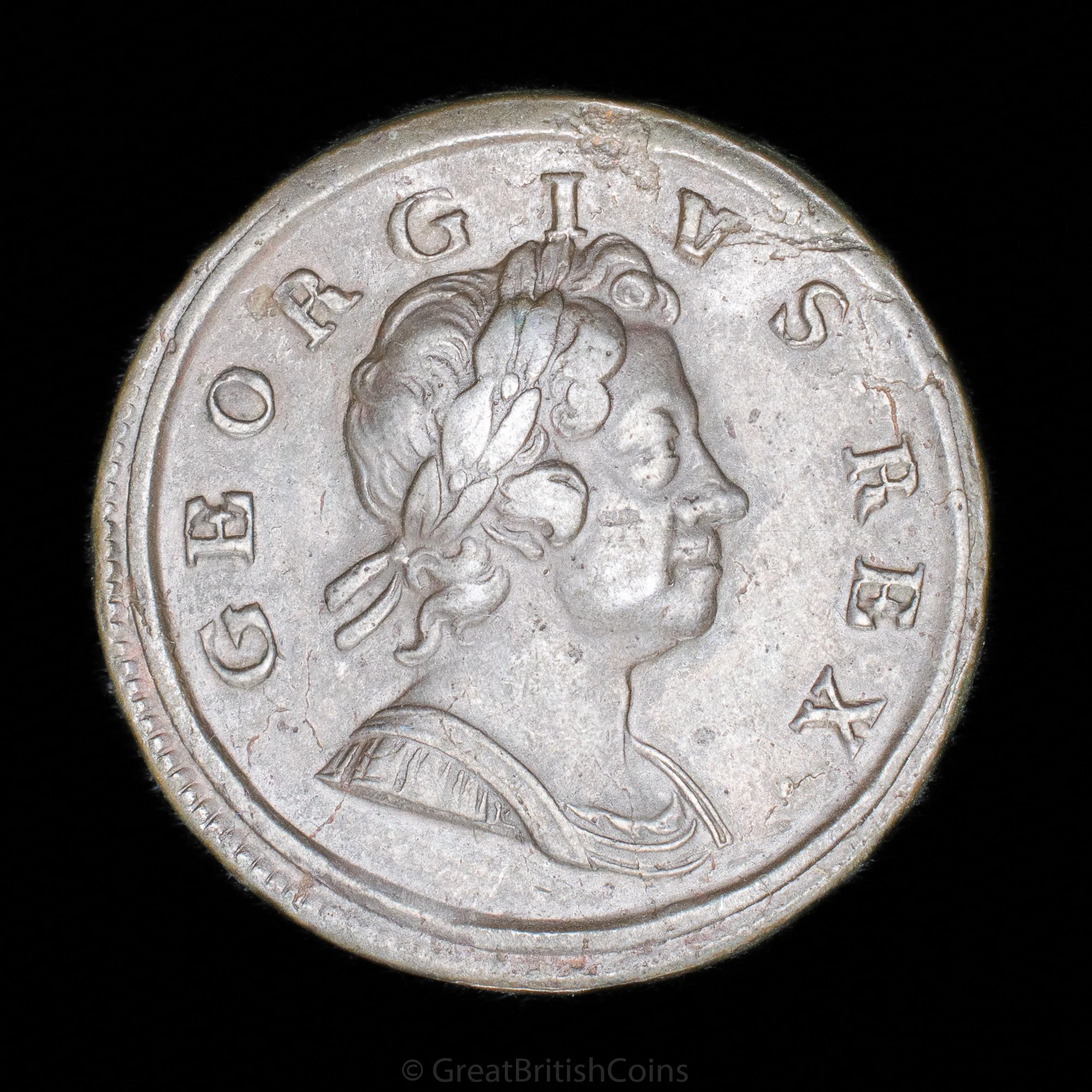 George I 1718 Copper 'Dump Issue' Halfpenny ' R/B Variety'