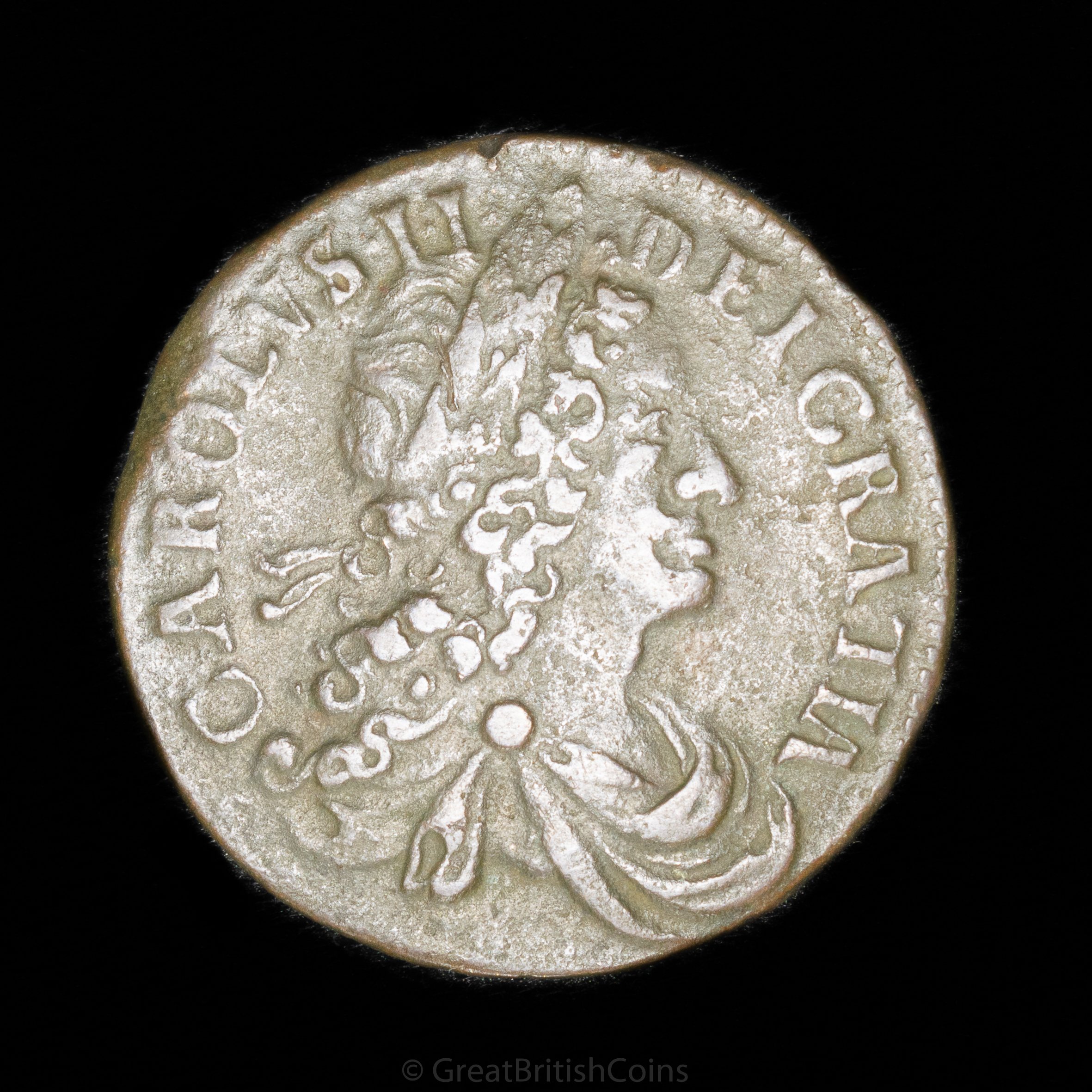 Charles II Ireland 1681 Copper Halfpenny