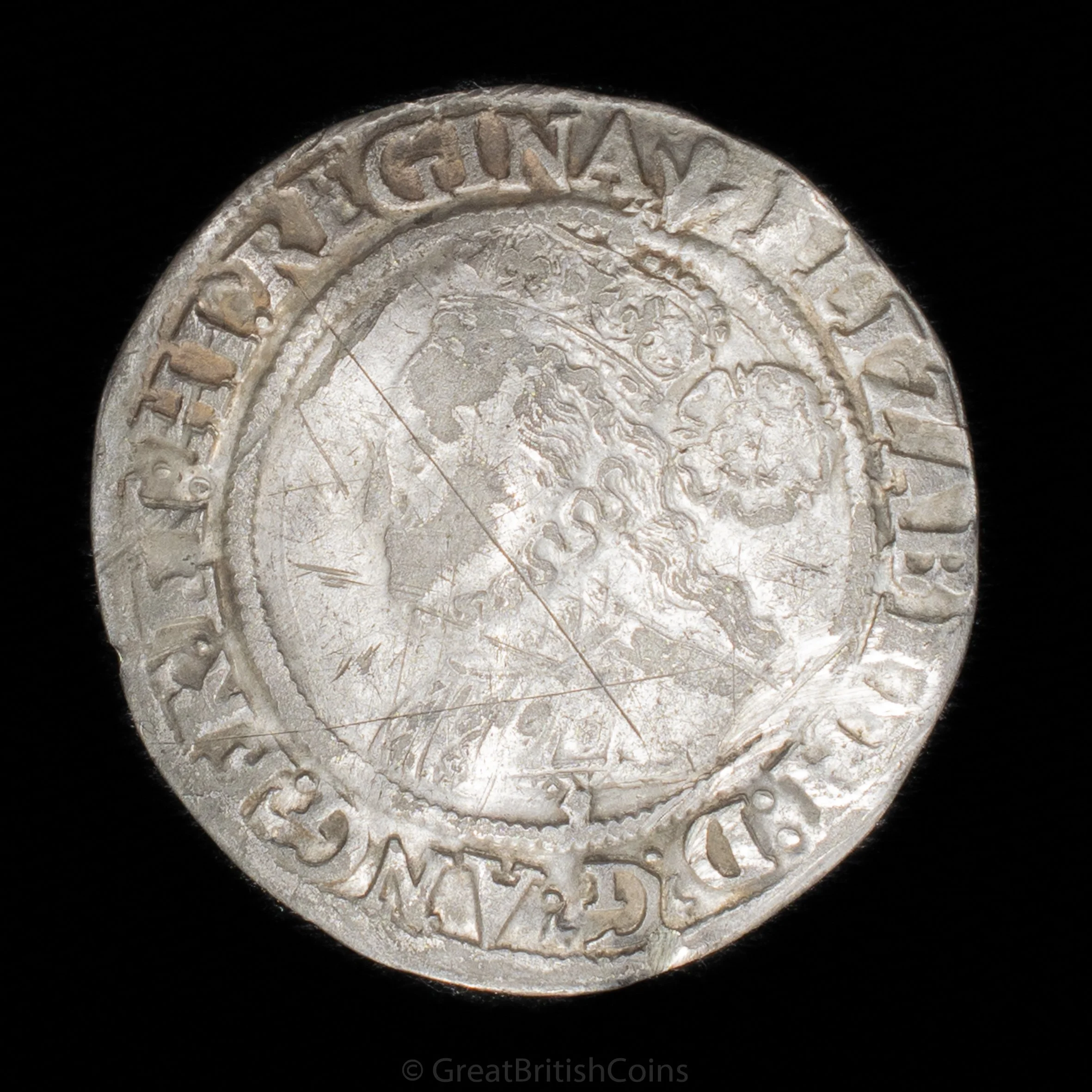 Elizabeth I 1564 3rd/4th Issue Silver Sixpence (V. Large Bust)