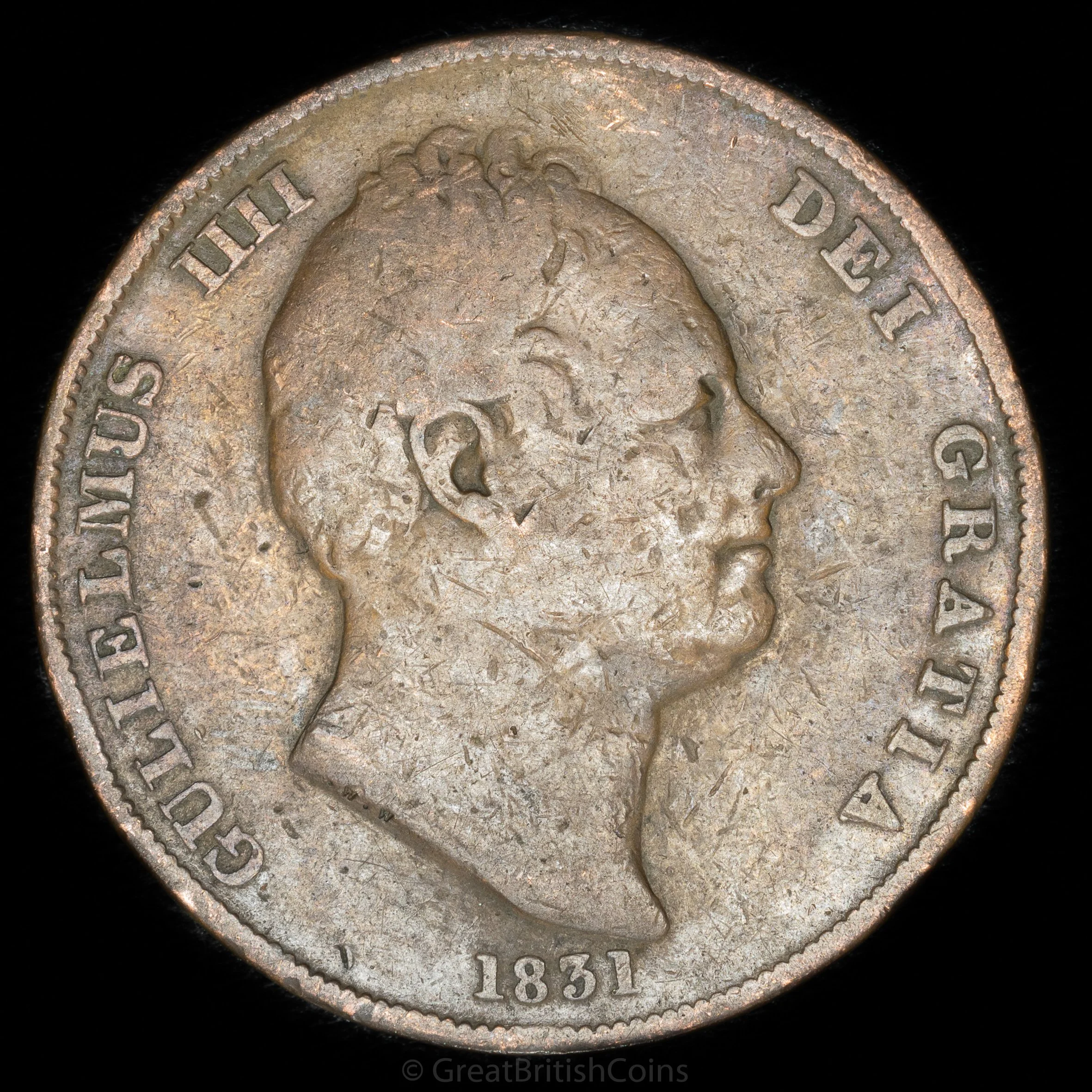 William IV 1831 Copper Penny '.W.W'