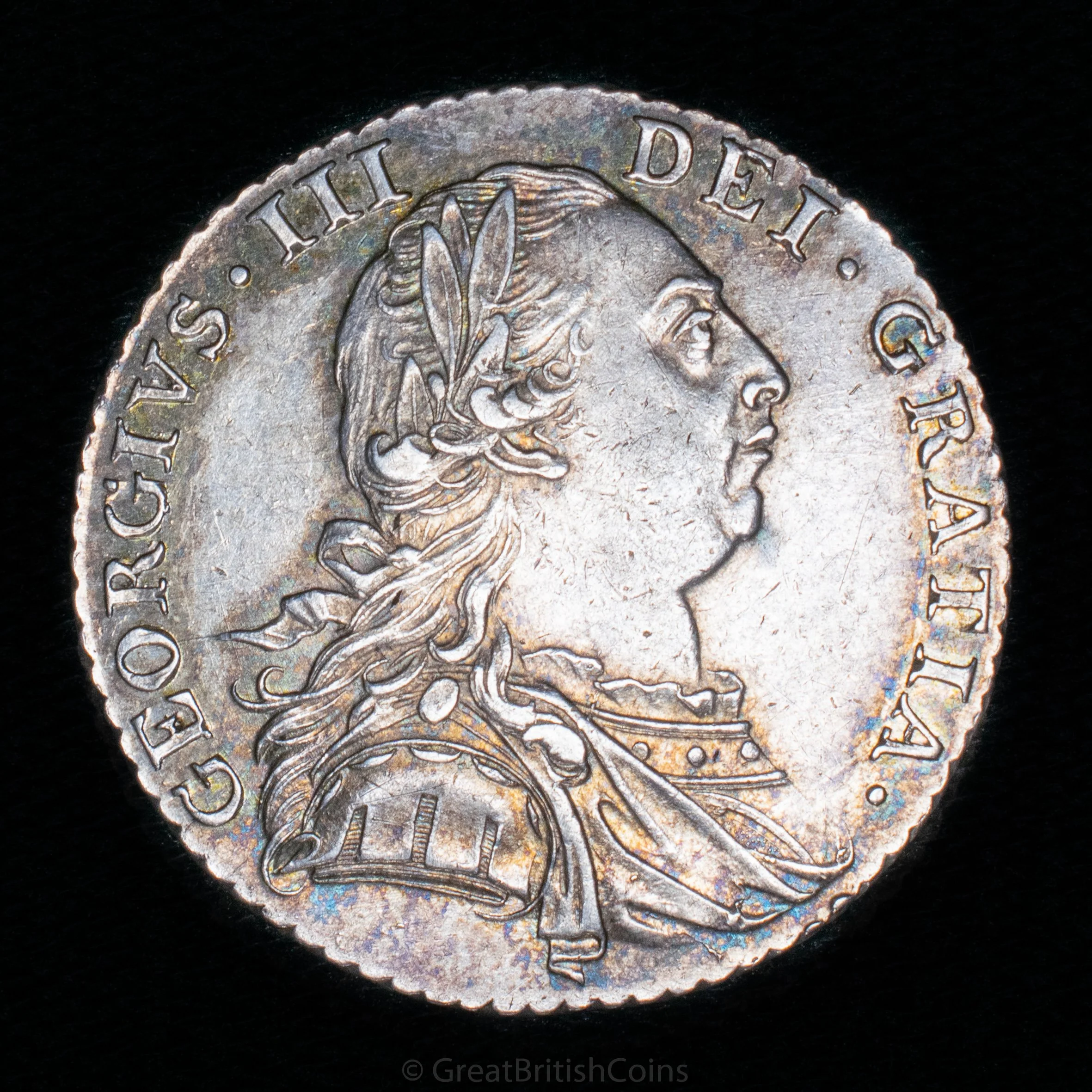 George III 1787 Silver Shilling (No stop above head)