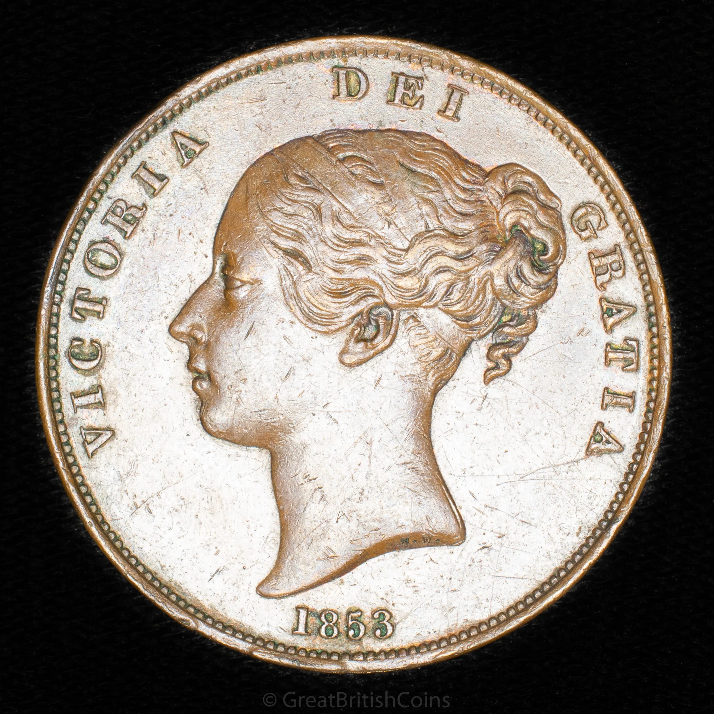Victoria 1853 Copper Penny