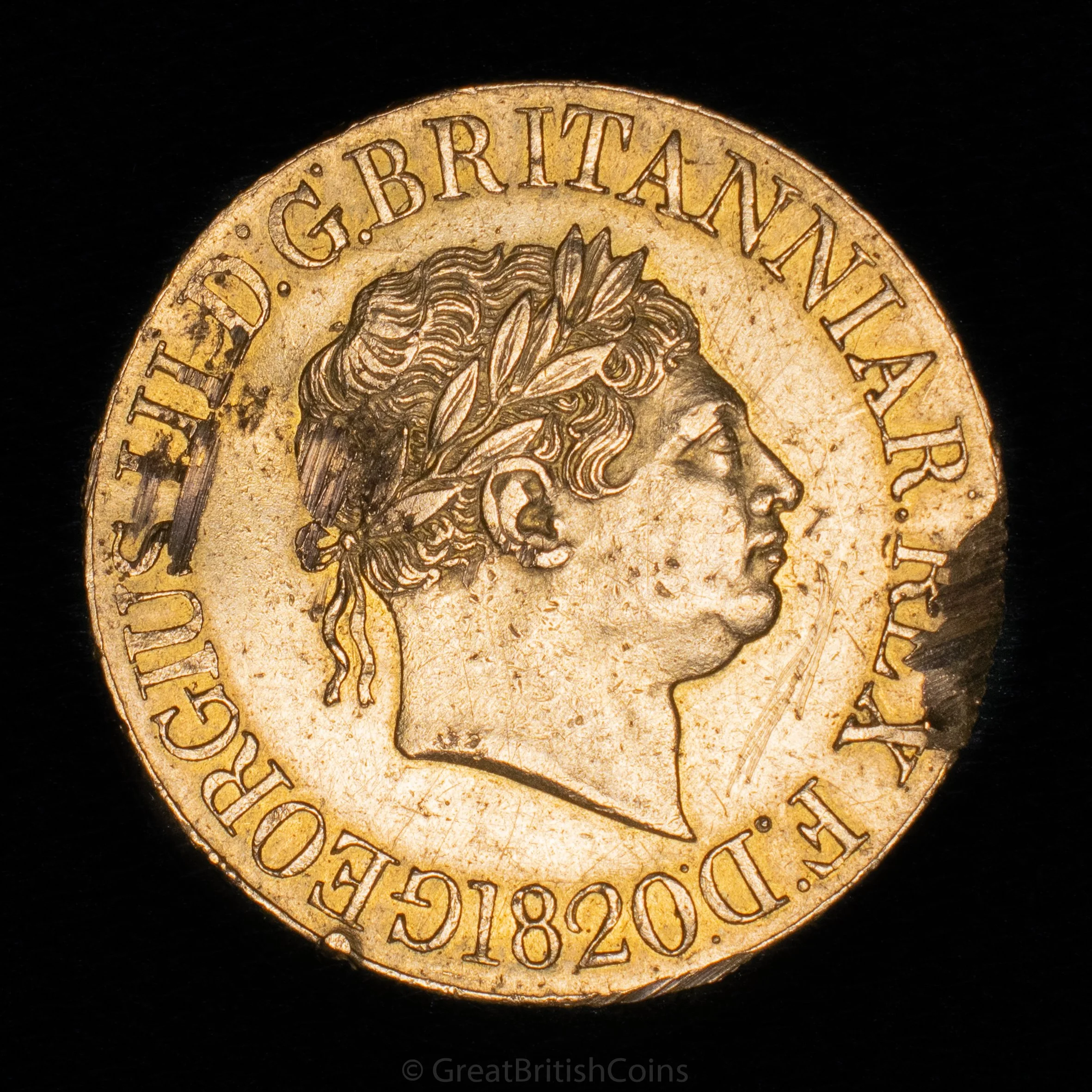 George III 1820 Gold Guinea 'Open 2'