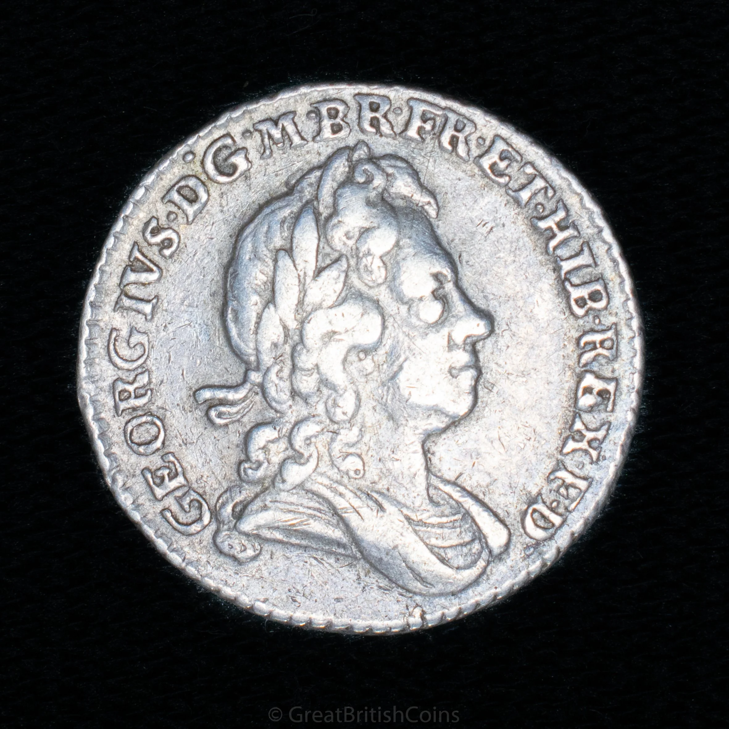 George I 1723 Silver Sixpence 'S.S.C'
