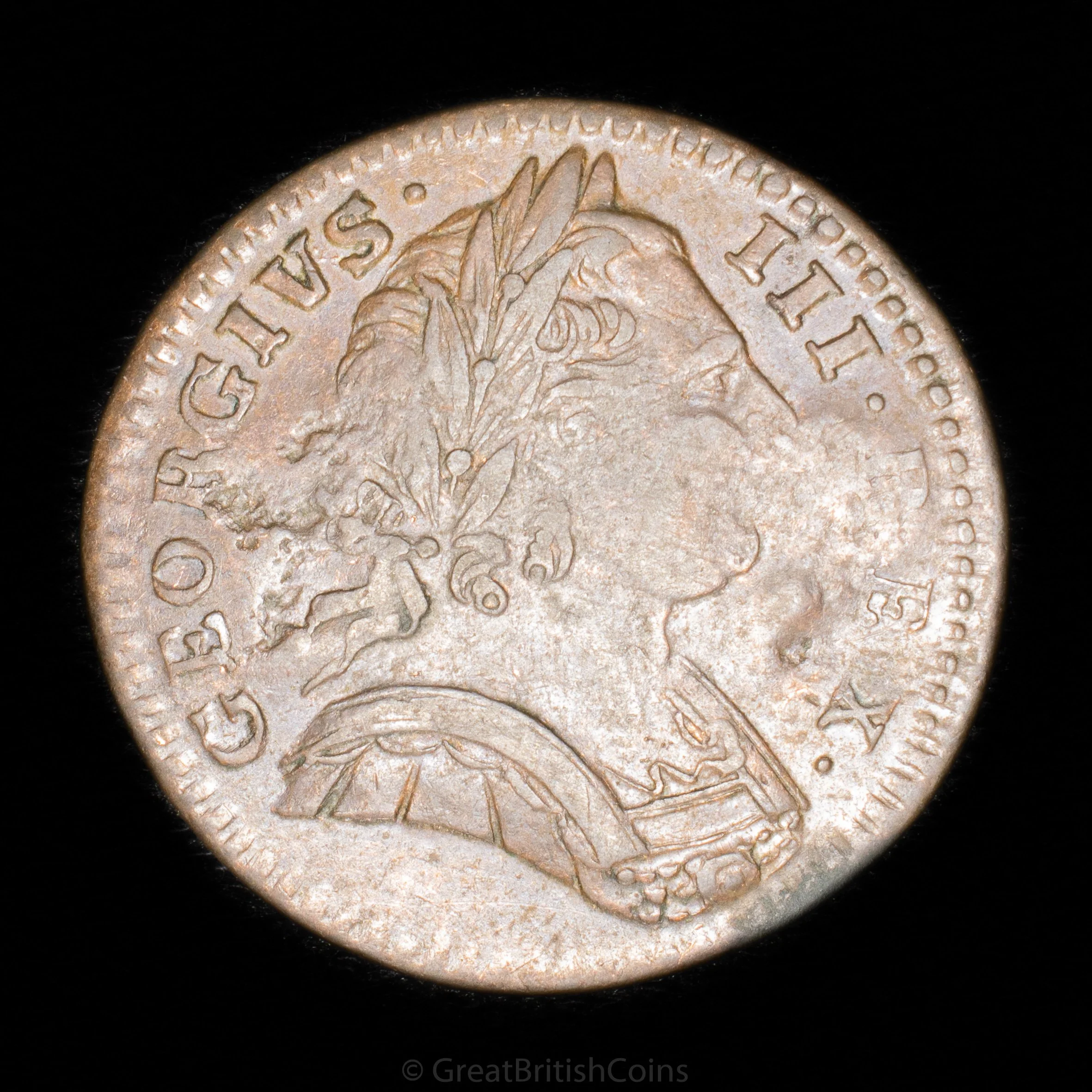 George III 1774 Copper Farthing (Counter-stamped)