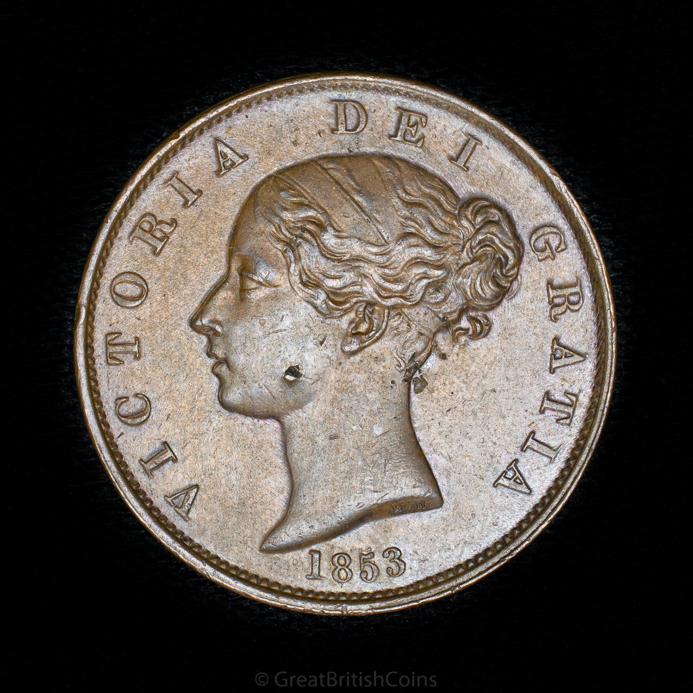 Victoria 1853 Copper Halfpenny (5/5 in date)