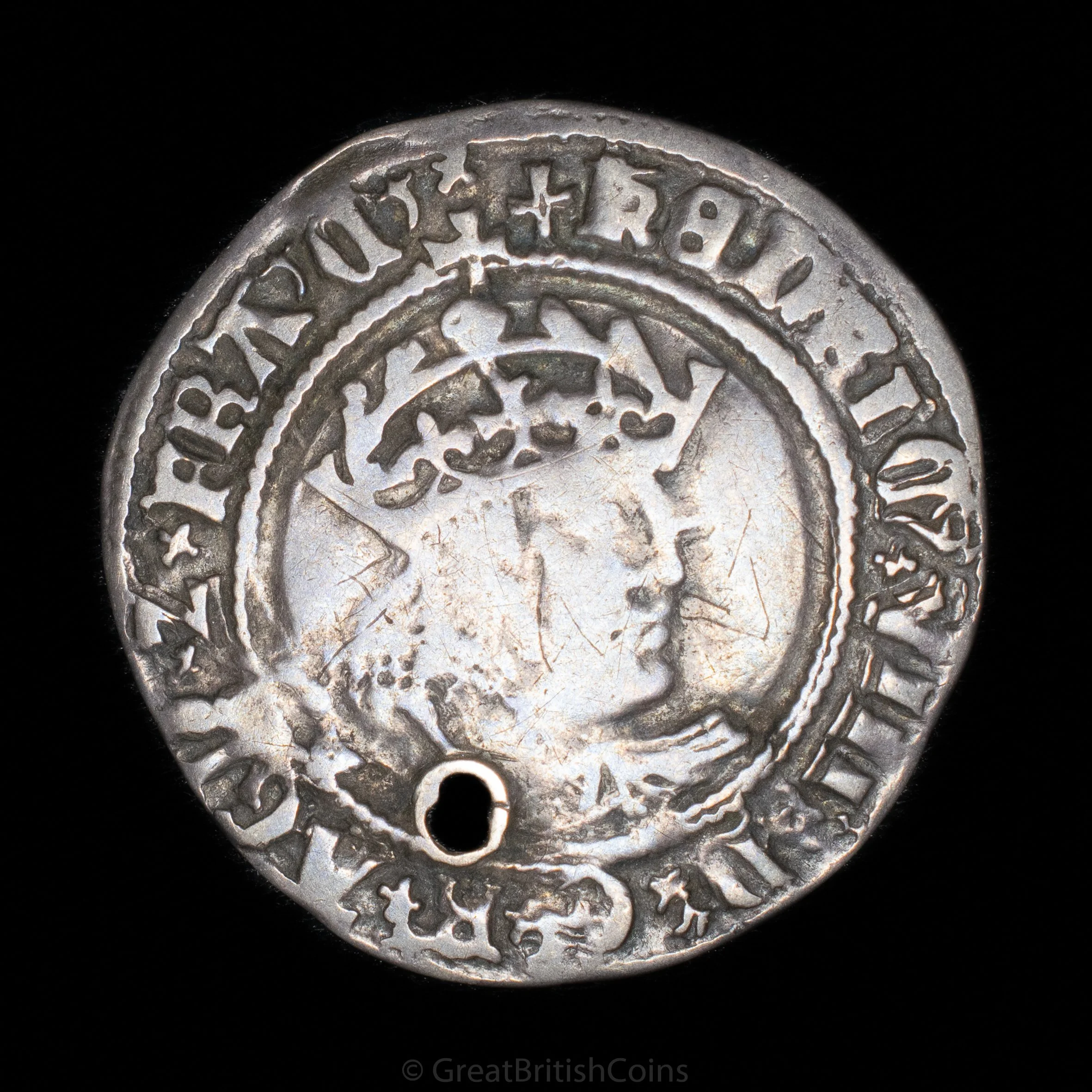 Henry VIII Silver Groat (York, Holed)
