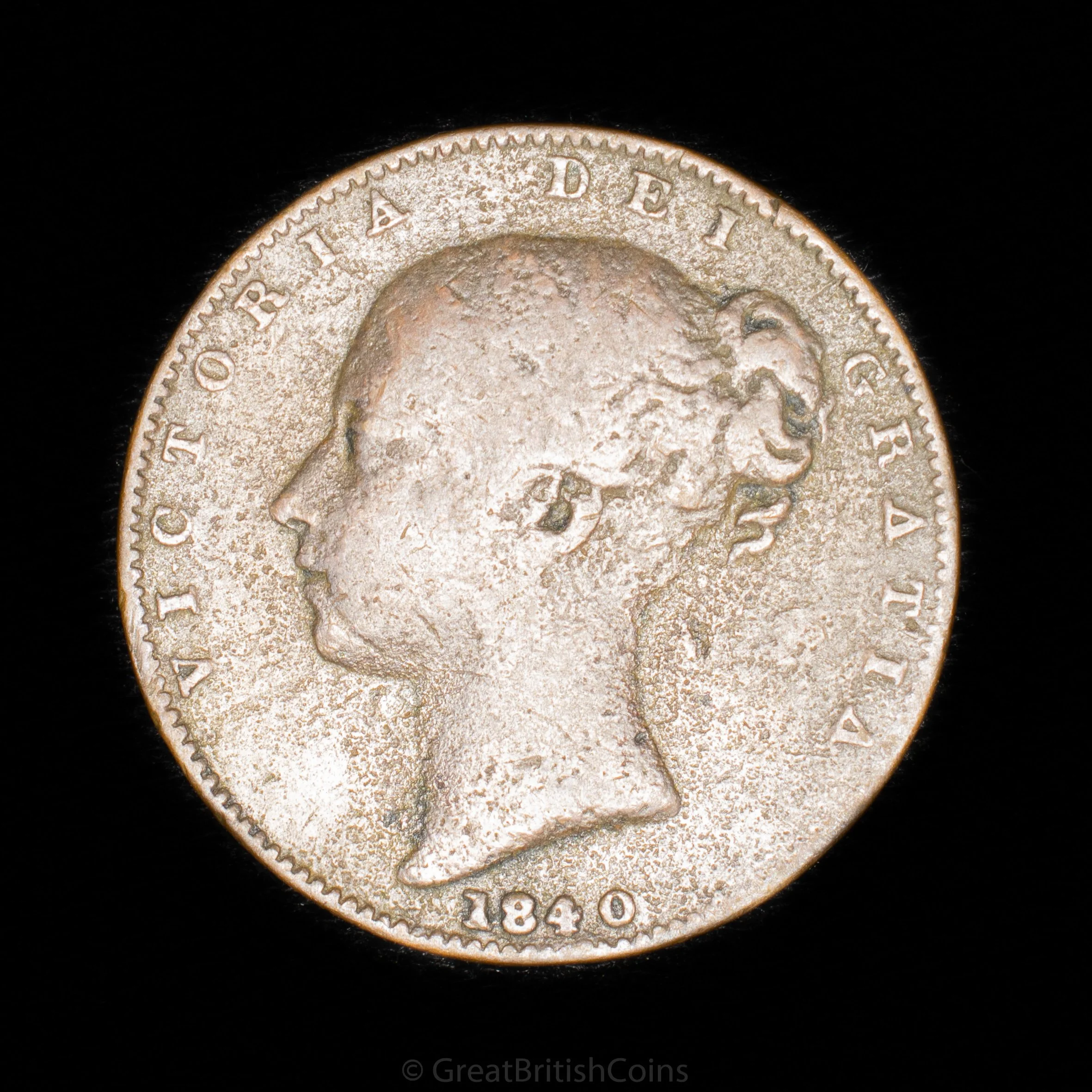 Victoria 1840 Copper Farthing