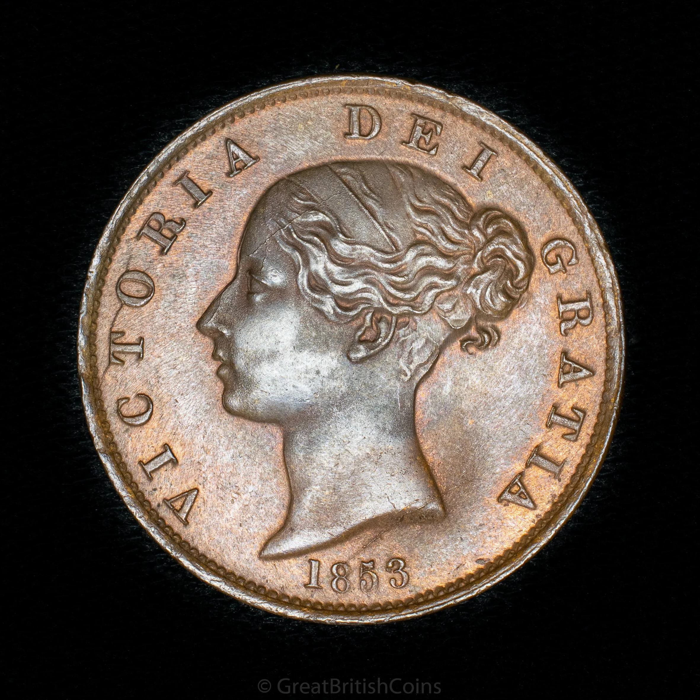 Victoria 1853 Copper Halfpenny
