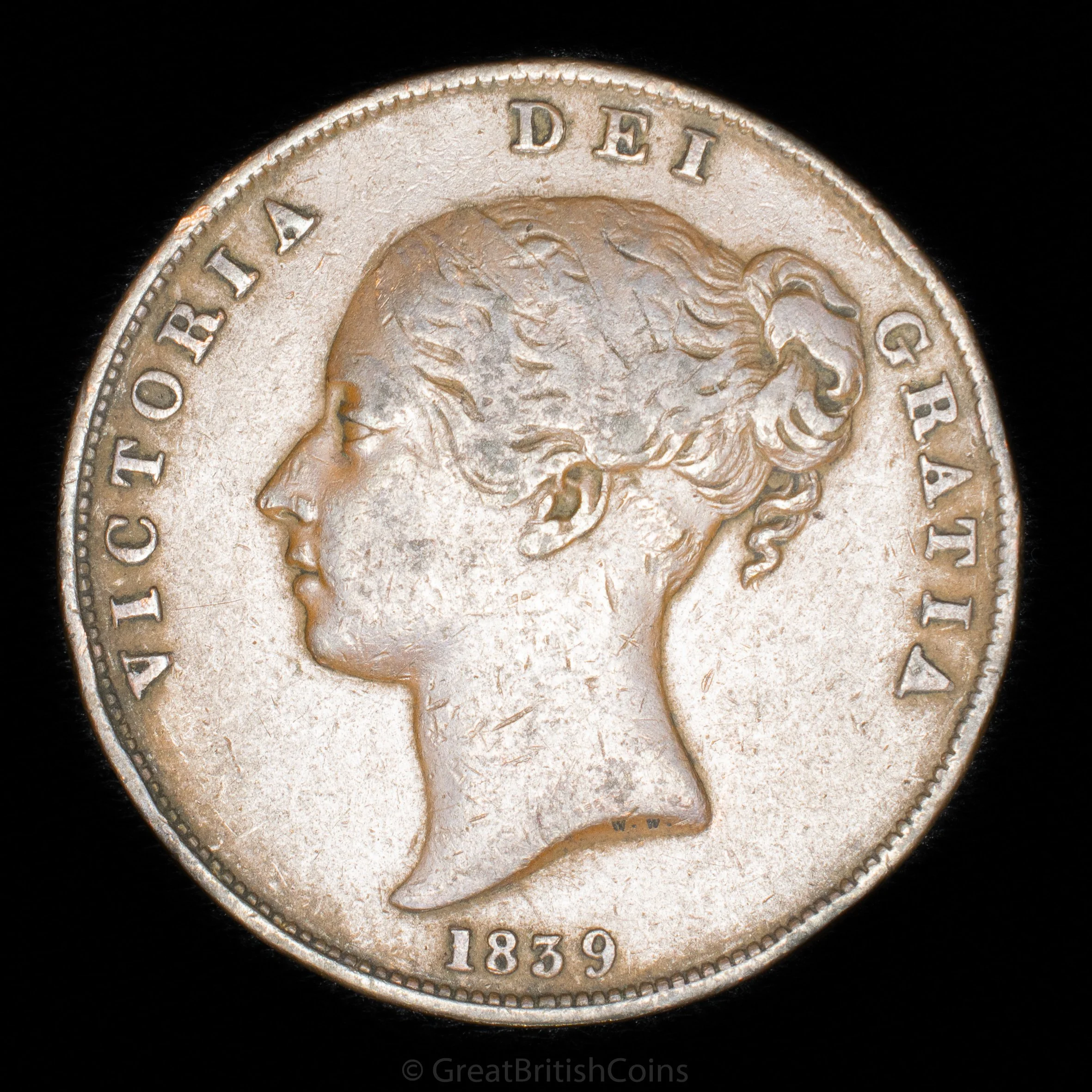 Victoria Isle of Man 1839 Copper Penny