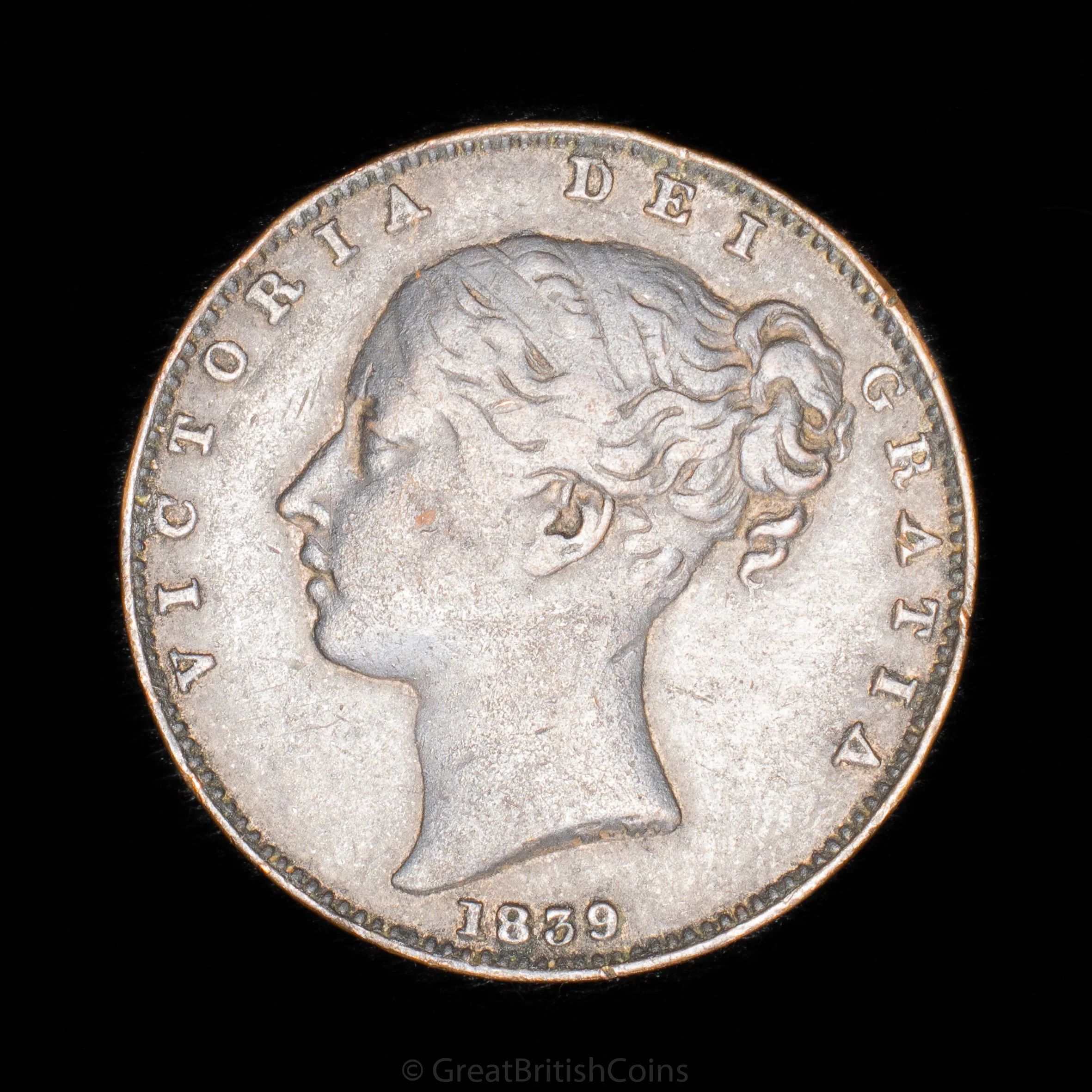 Victoria Isle of Man 1839 Copper Farthing