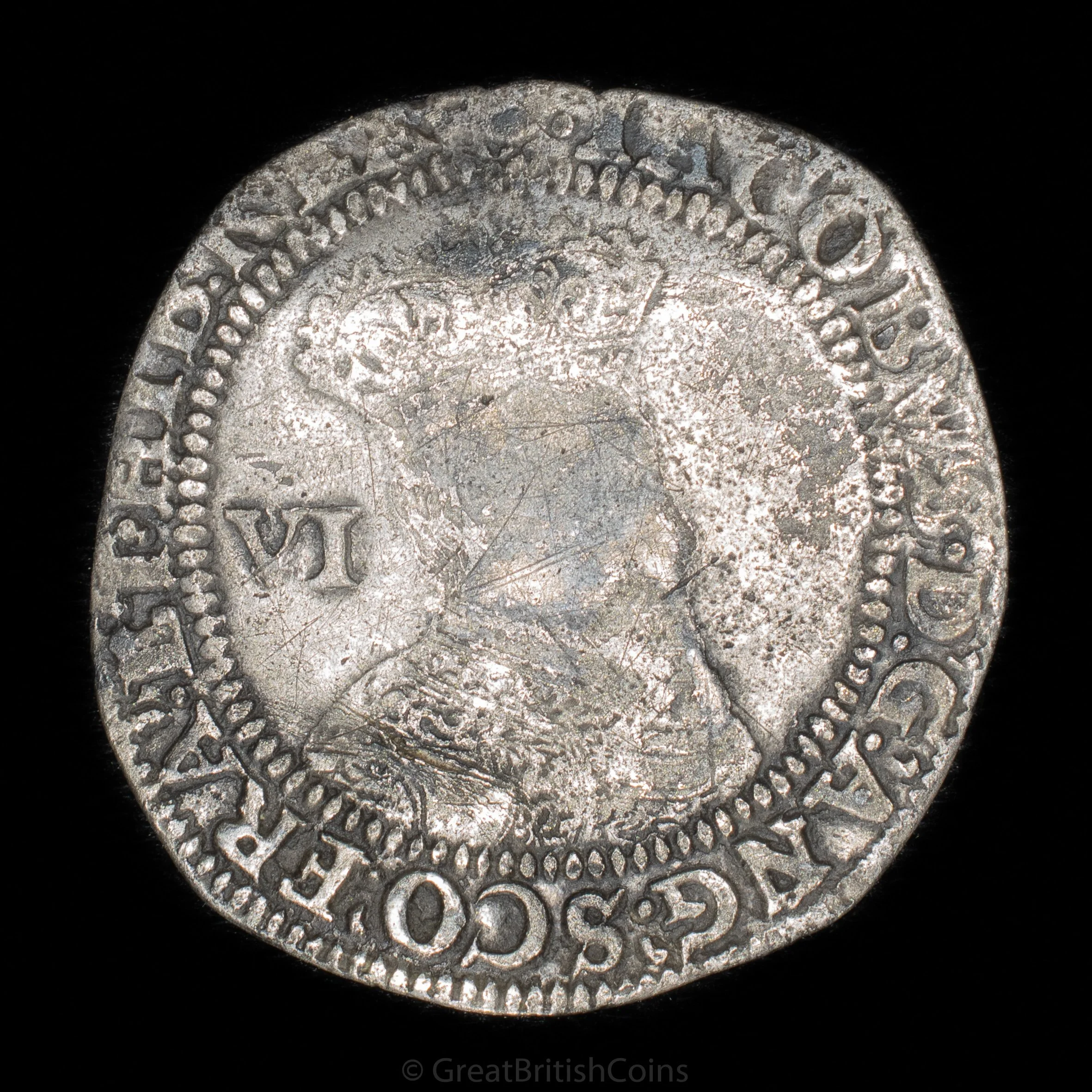 James I 1603 Second Bust Silver Sixpence
