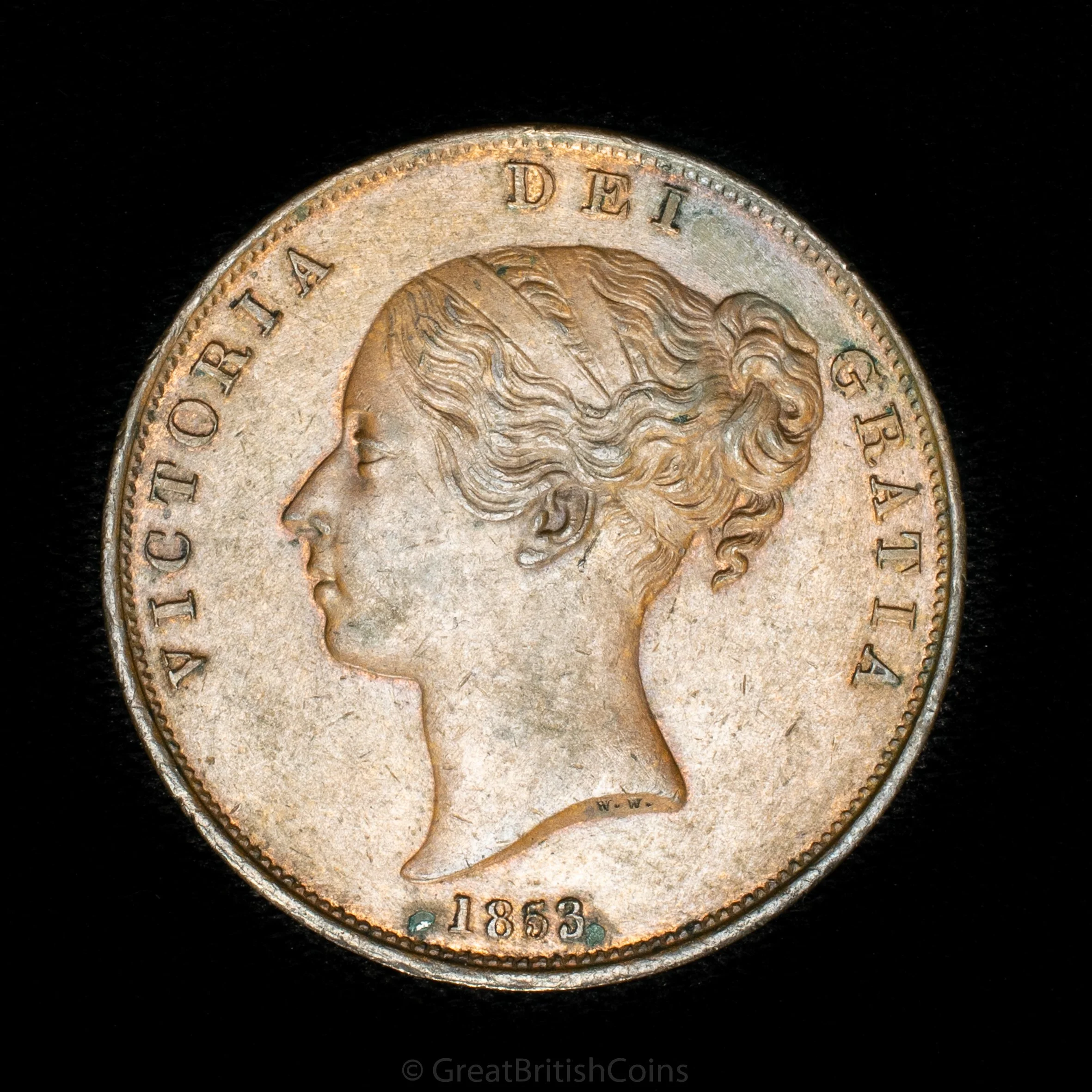 Victoria 1853 Copper Penny