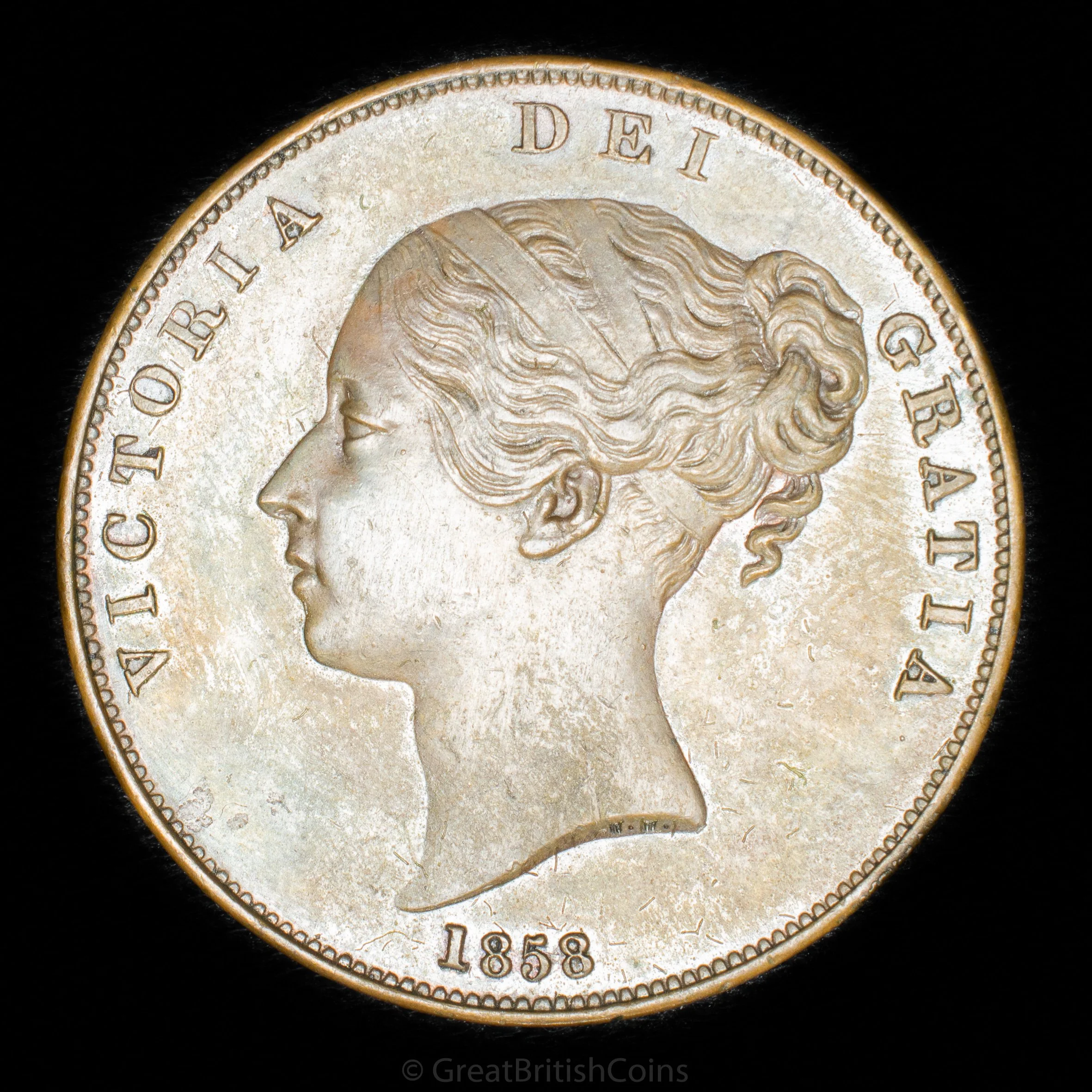 Victoria 1858 Copper Penny