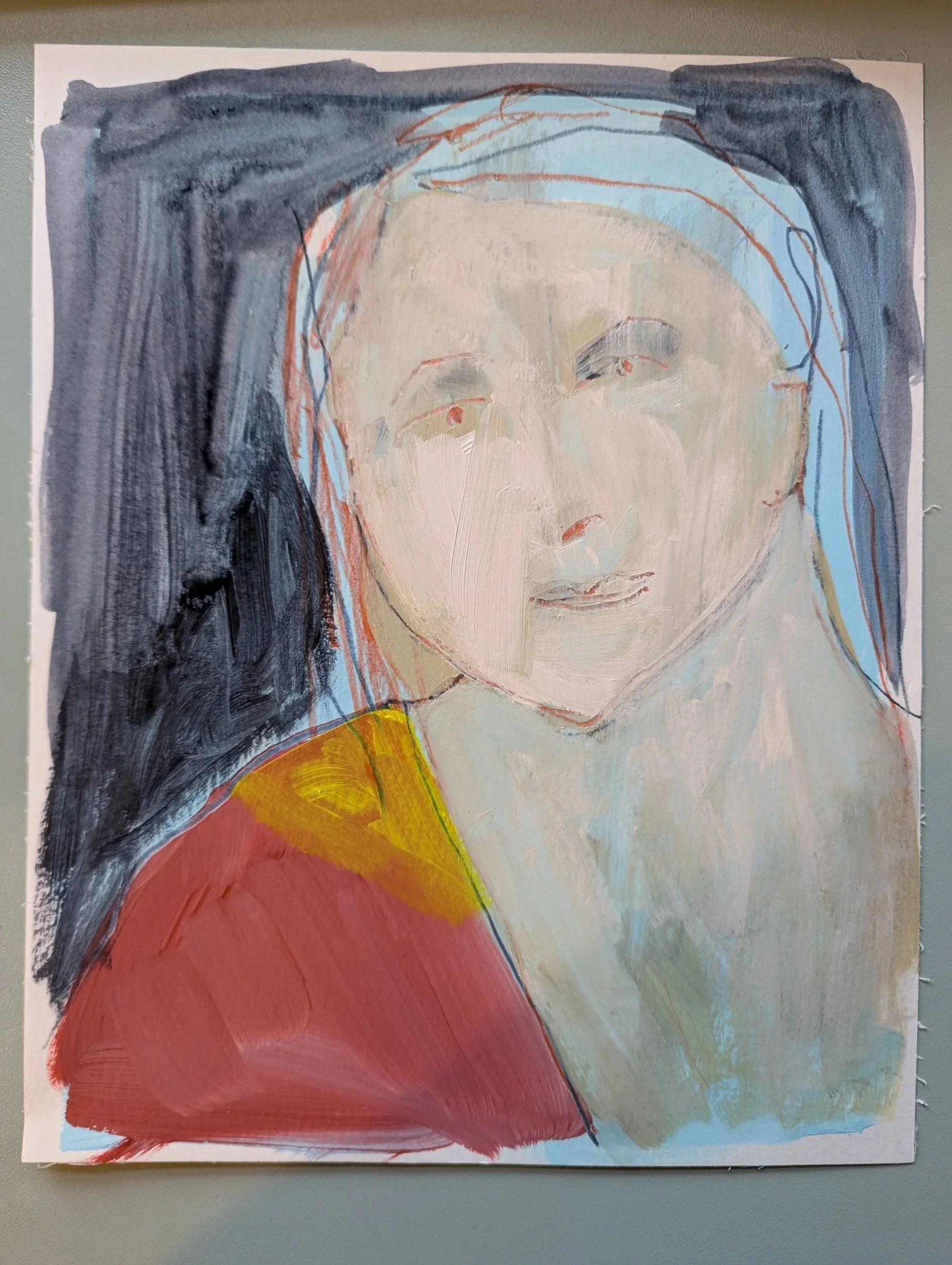 gouache and pencil on paper