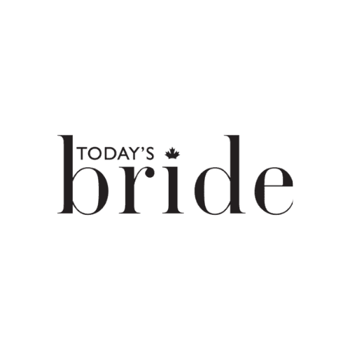 Text reading "Today's bride" with a small maple leaf icon above the letter 'i' in 'bride'