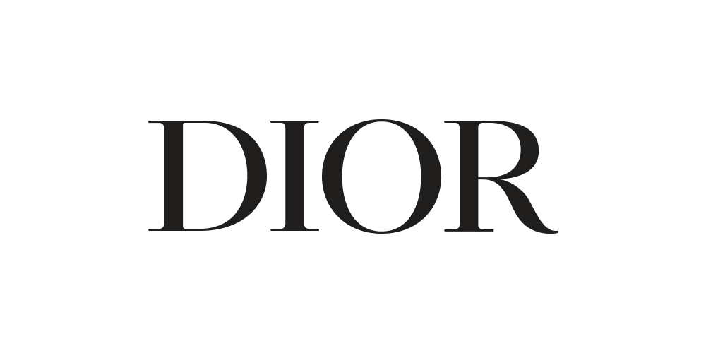 Dior logo in black on a white background.