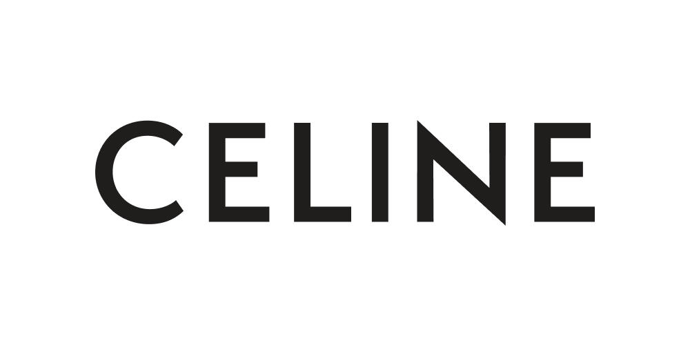 Celine logo in black on a white background.