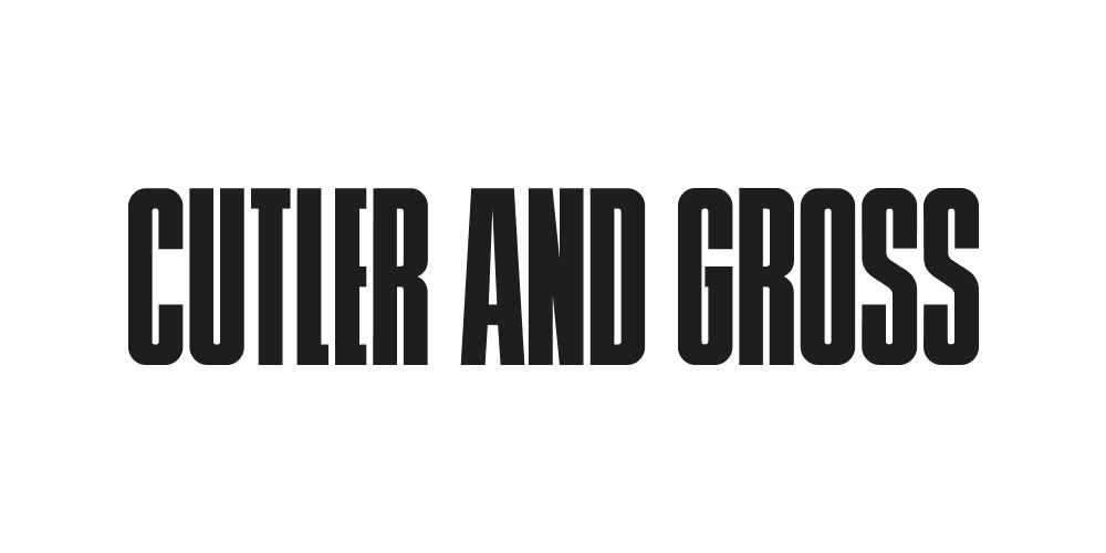 The phrase "Cutter and Cross" in bold, black text on a dark background.