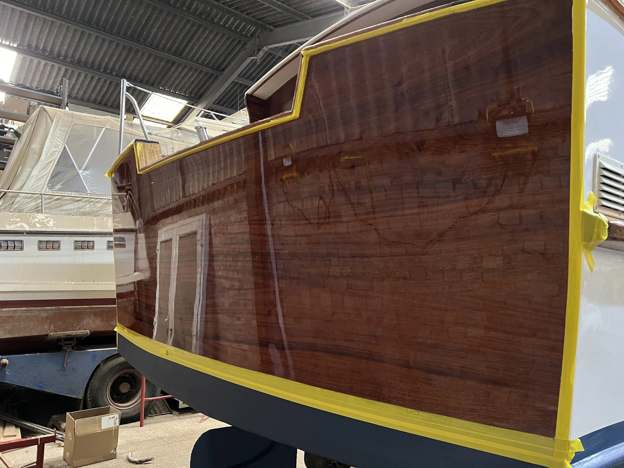Vessel Transom - Final Varnish Coat 